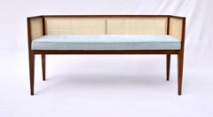 1950s Walnut Window Bench Attributed to Edward Wormley for Dunbar