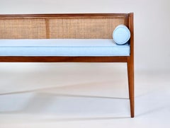 1950s Walnut Window Bench Attributed to Edward Wormley for Dunbar