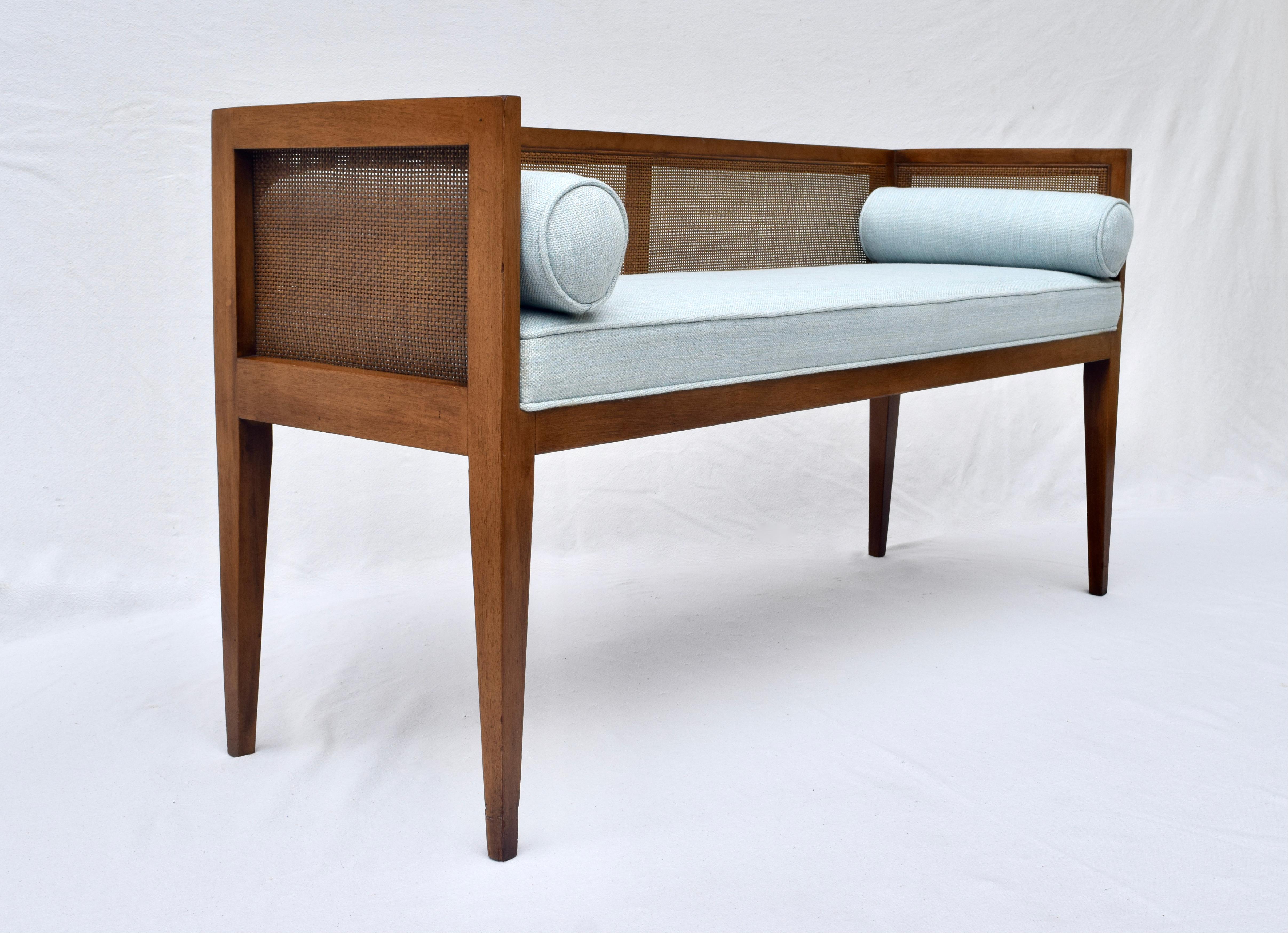 Mid-Century Modern 1950s Walnut Window Bench Attributed to Edward Wormley for Dunbar