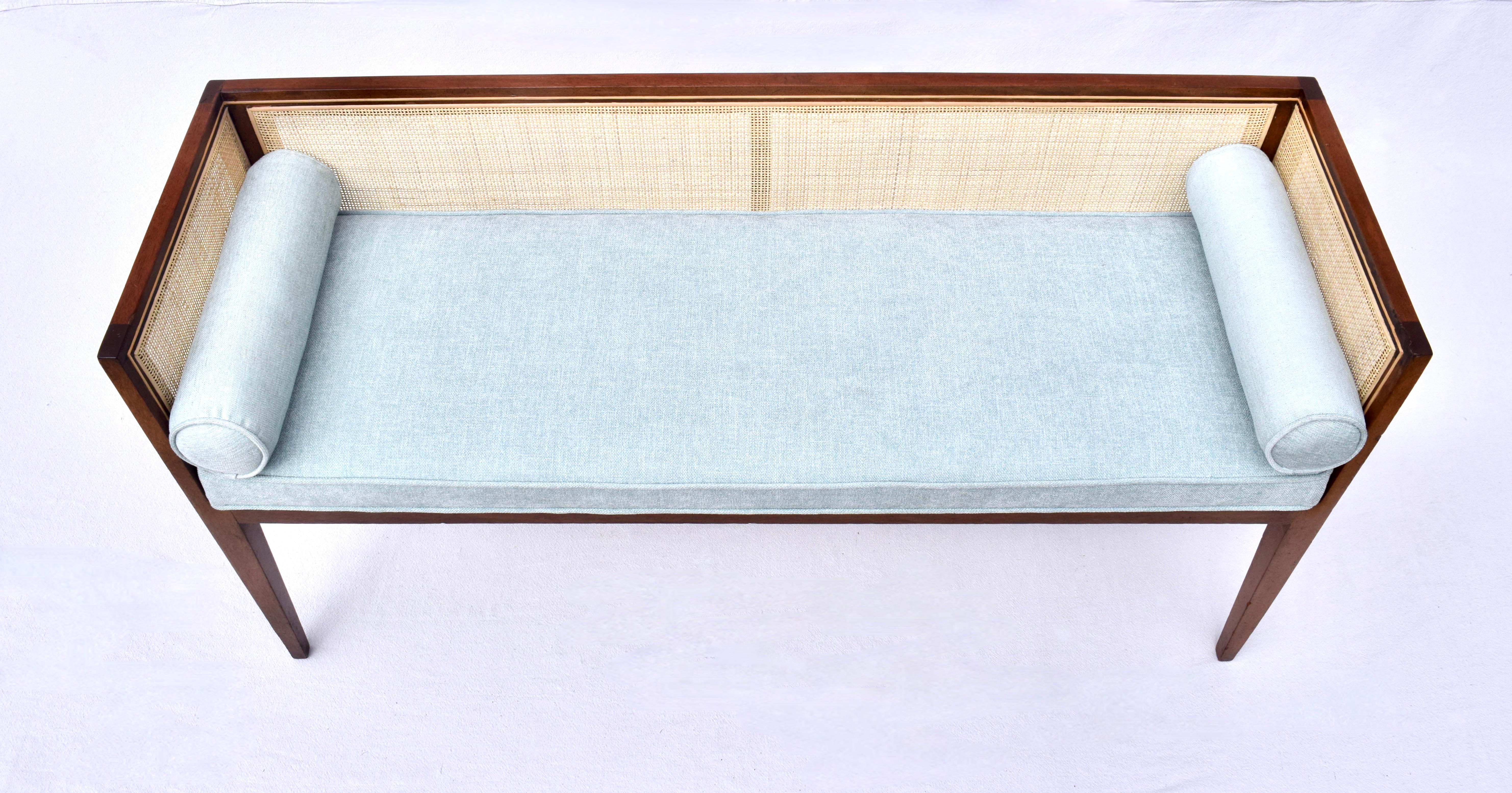 Mid-Century Modern 1950s Walnut Window Bench Attributed to Edward Wormley for Dunbar For Sale