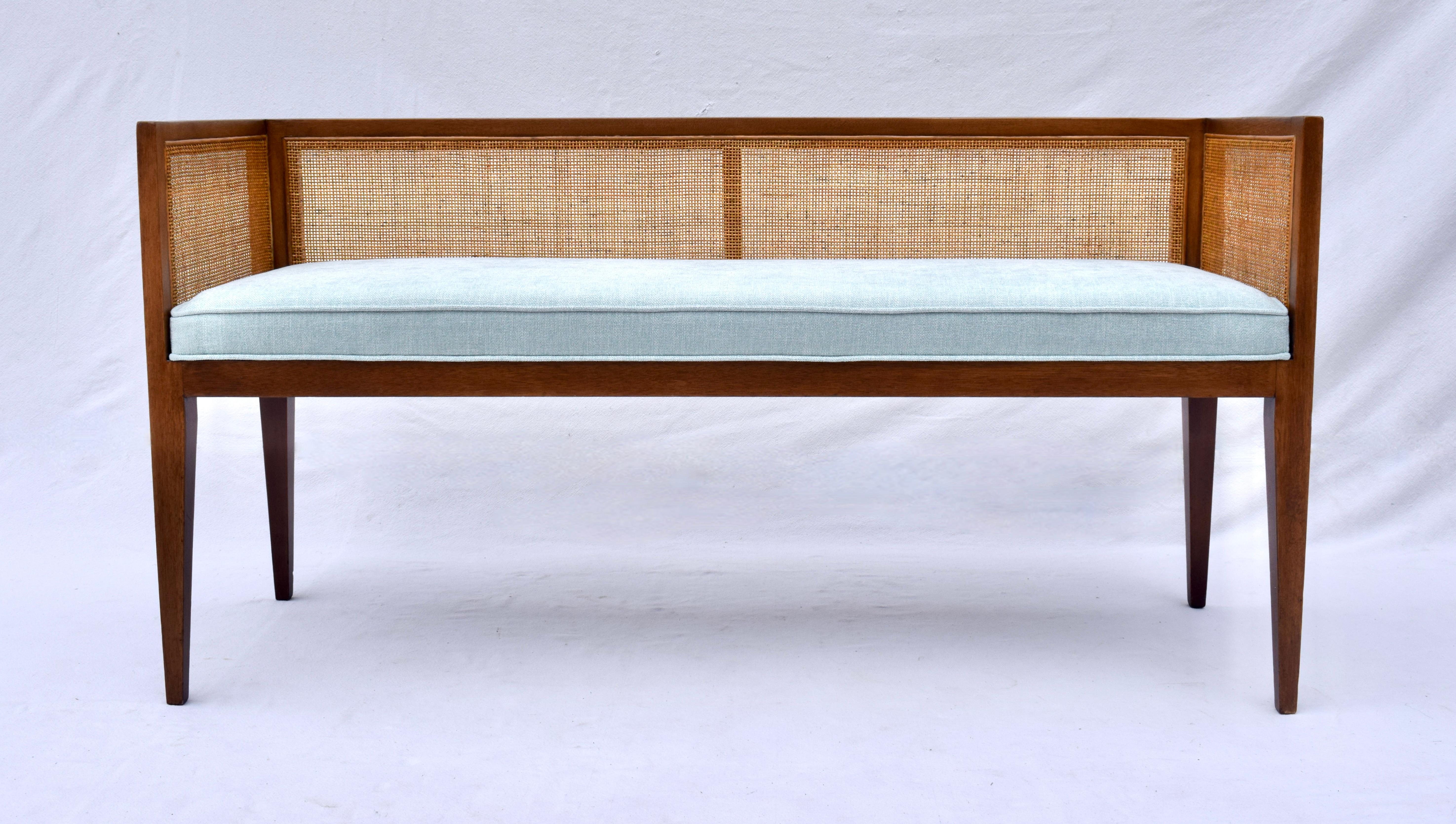 Mid-Century Modern 1950s Walnut Window Bench Attributed to Edward Wormley for Dunbar For Sale