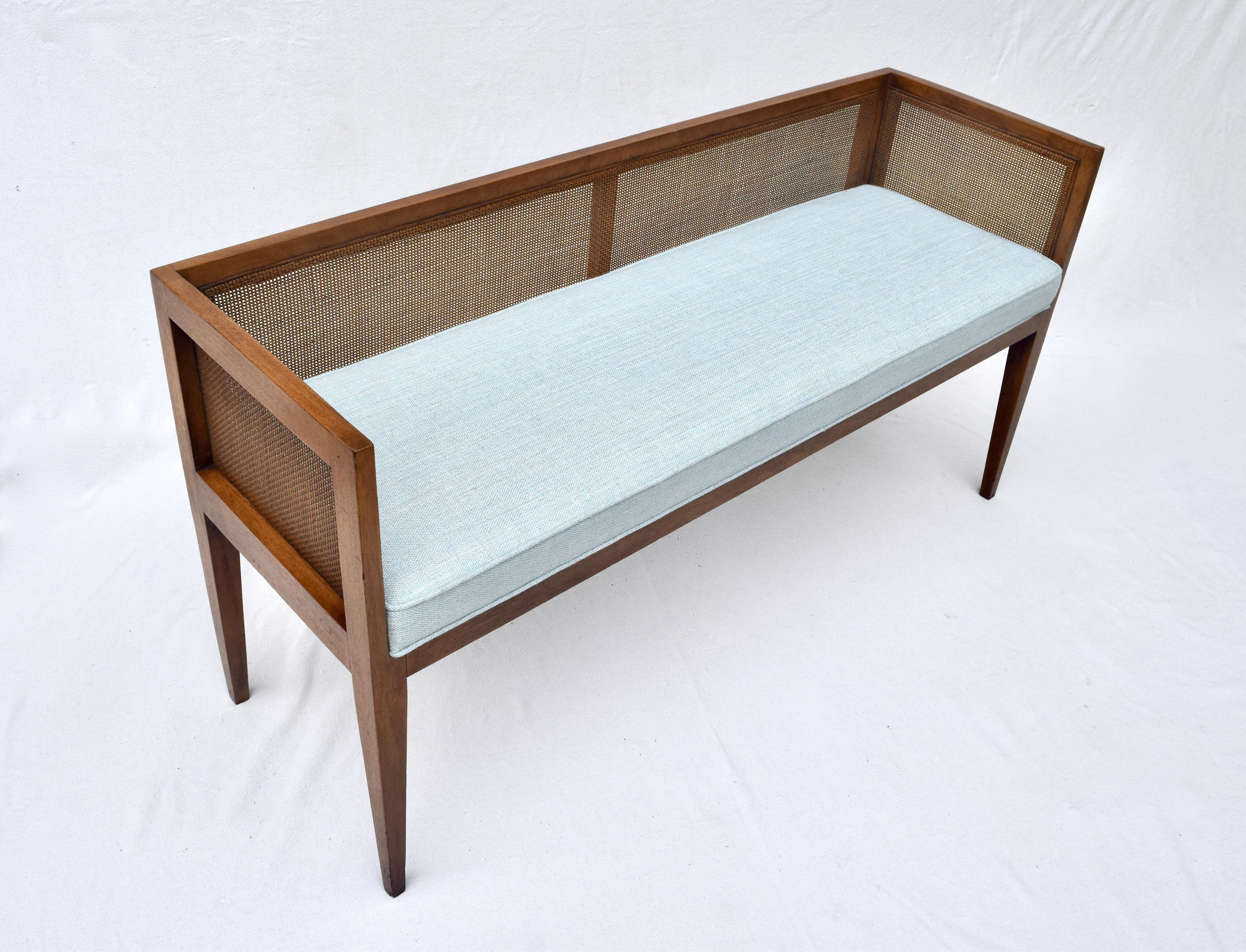 American 1950s Walnut Window Bench Attributed to Edward Wormley for Dunbar