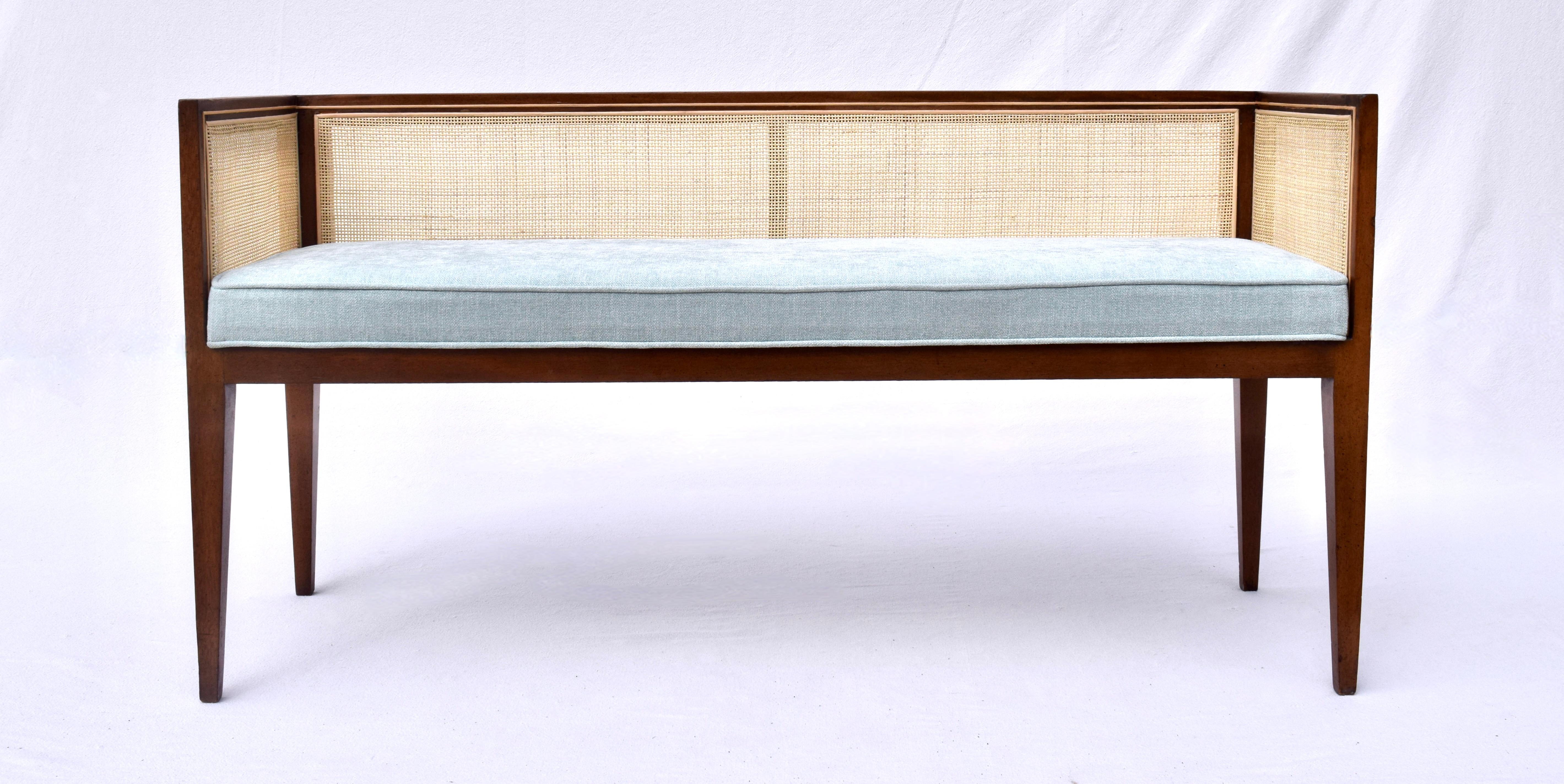 American 1950s Walnut Window Bench Attributed to Edward Wormley for Dunbar For Sale