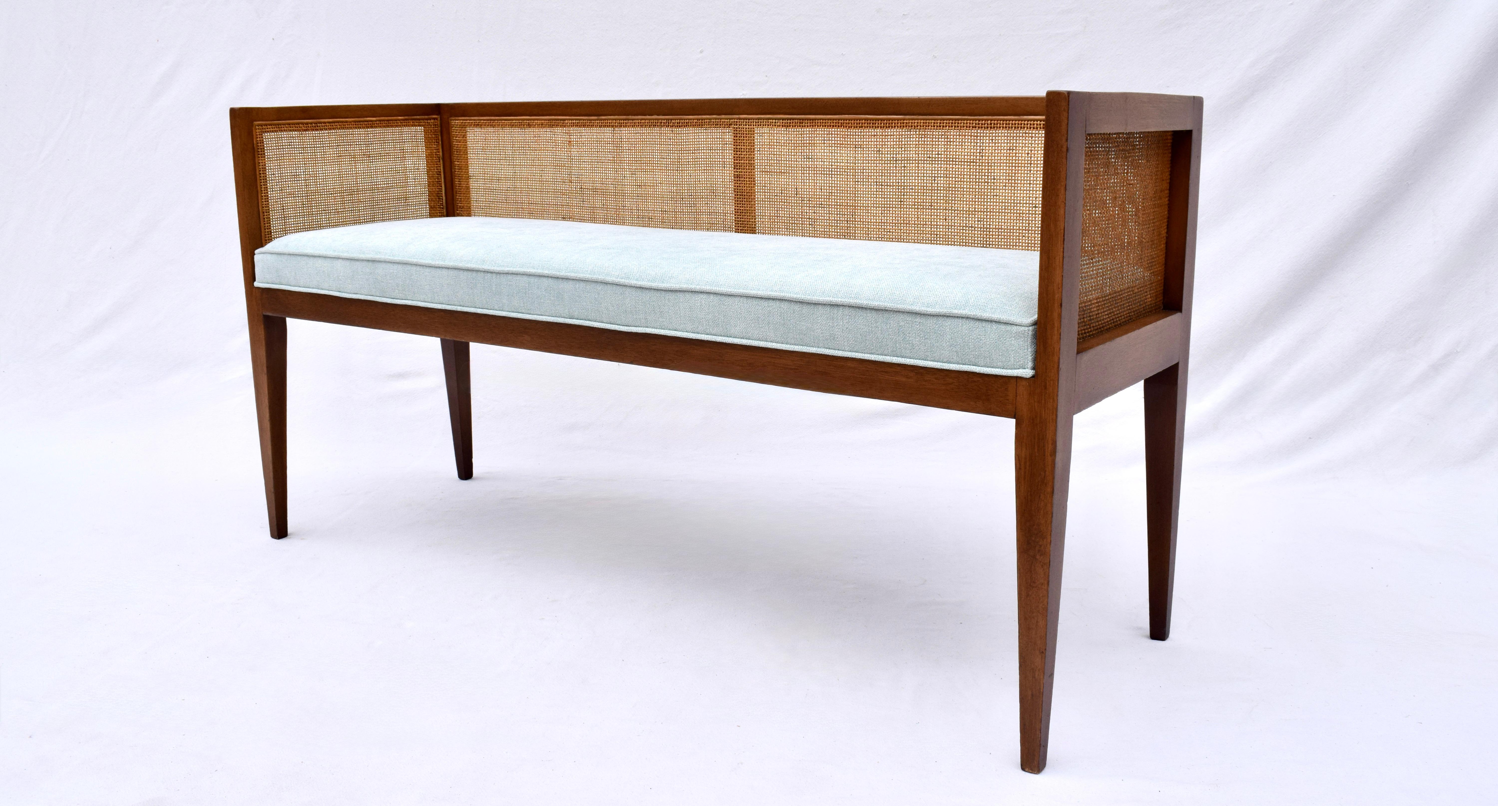 American 1950s Walnut Window Bench Attributed to Edward Wormley for Dunbar For Sale