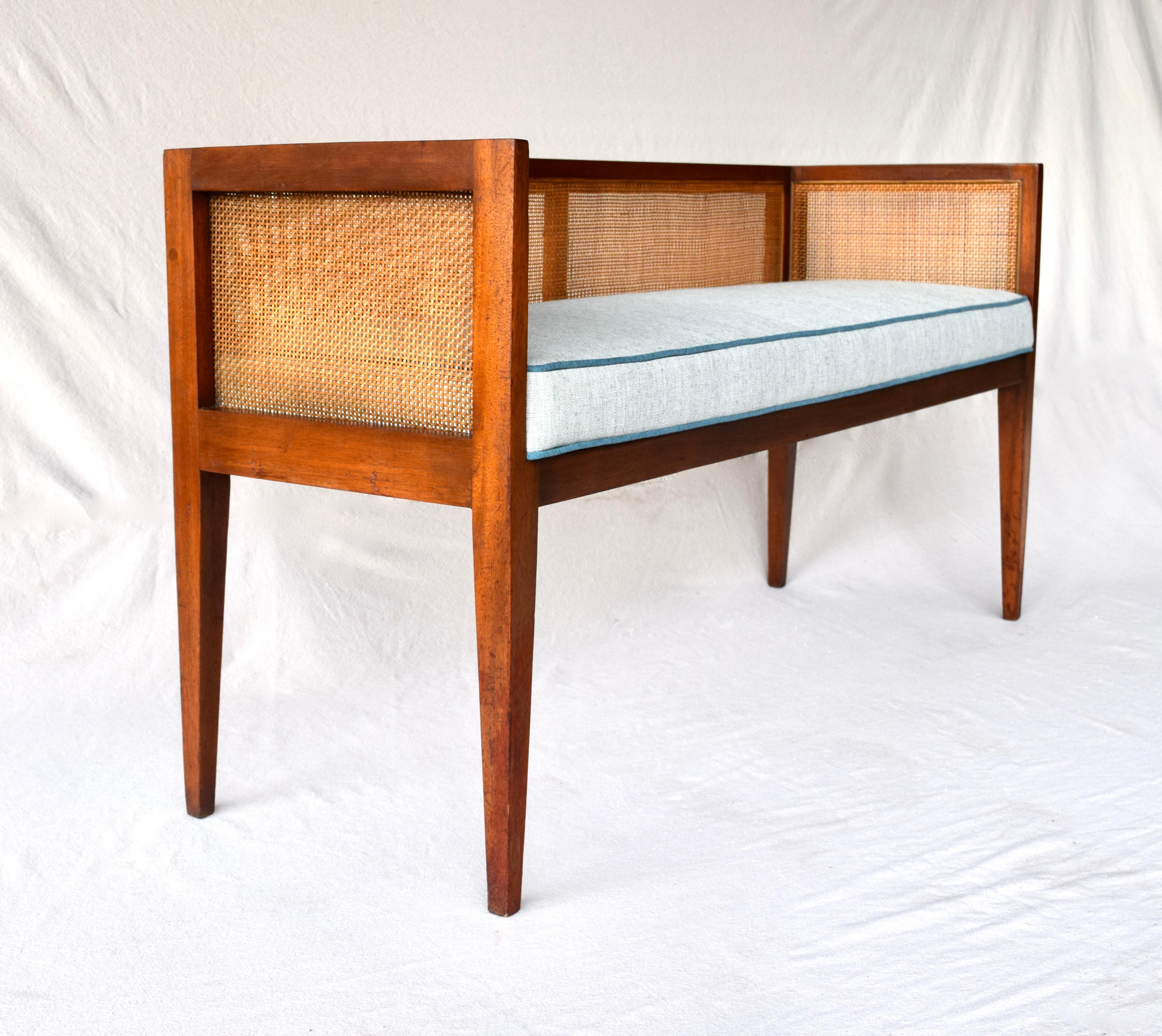 1950s Walnut Window Bench Attributed to Edward Wormley for Dunbar 1