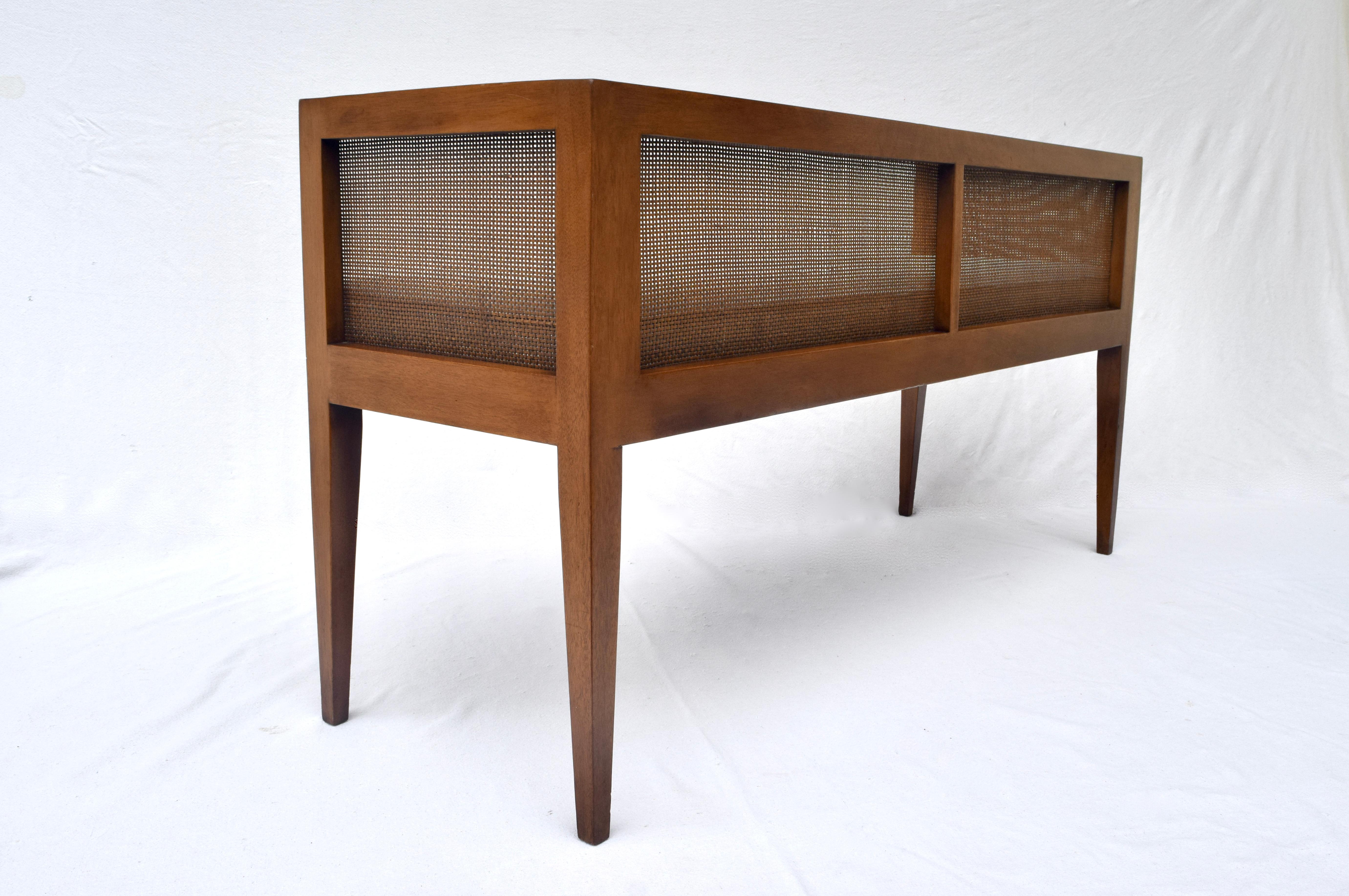 1950s Walnut Window Bench Attributed to Edward Wormley for Dunbar 1