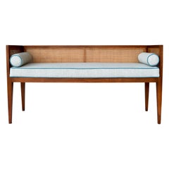 1950s Walnut Window Bench Attributed to Edward Wormley for Dunbar