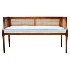 1950s Walnut Window Bench Attributed to Edward Wormley for Dunbar