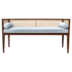 1950s Walnut Window Bench Attributed to Edward Wormley for Dunbar