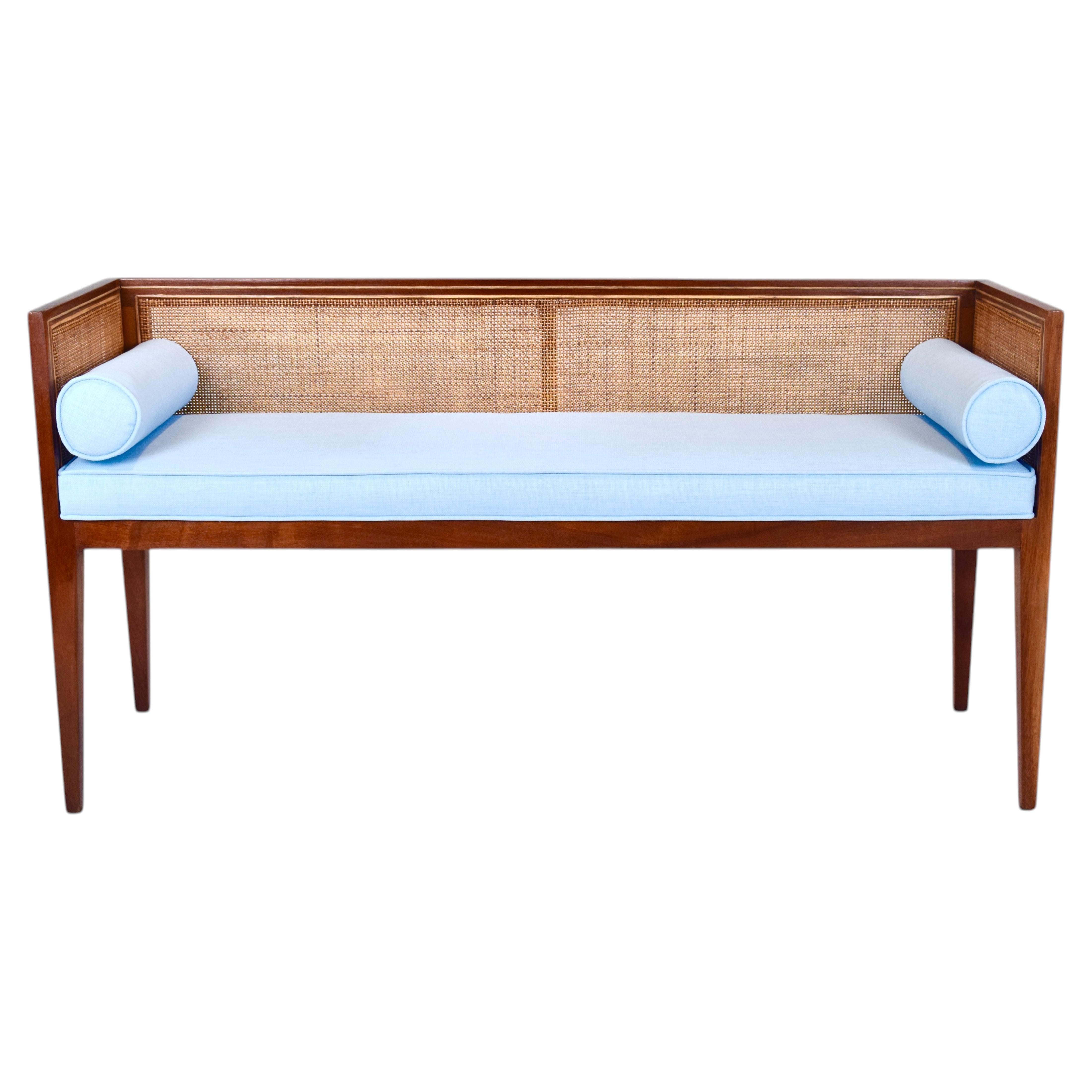 1950s Walnut Window Bench Attributed to Edward Wormley for Dunbar