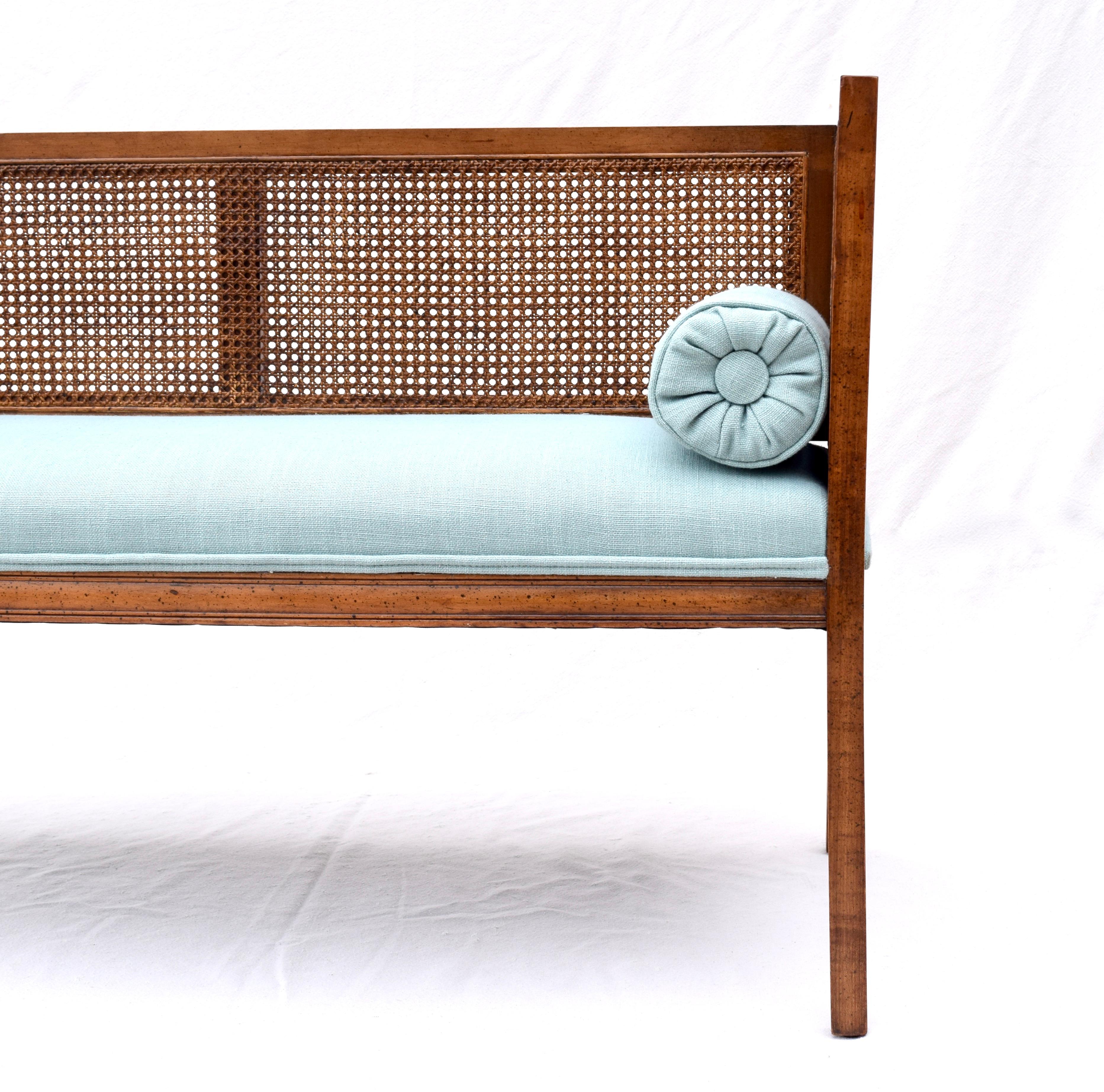 American 1950s Walnut Window Bench in the Manner of Edward Wormley for Dunbar
