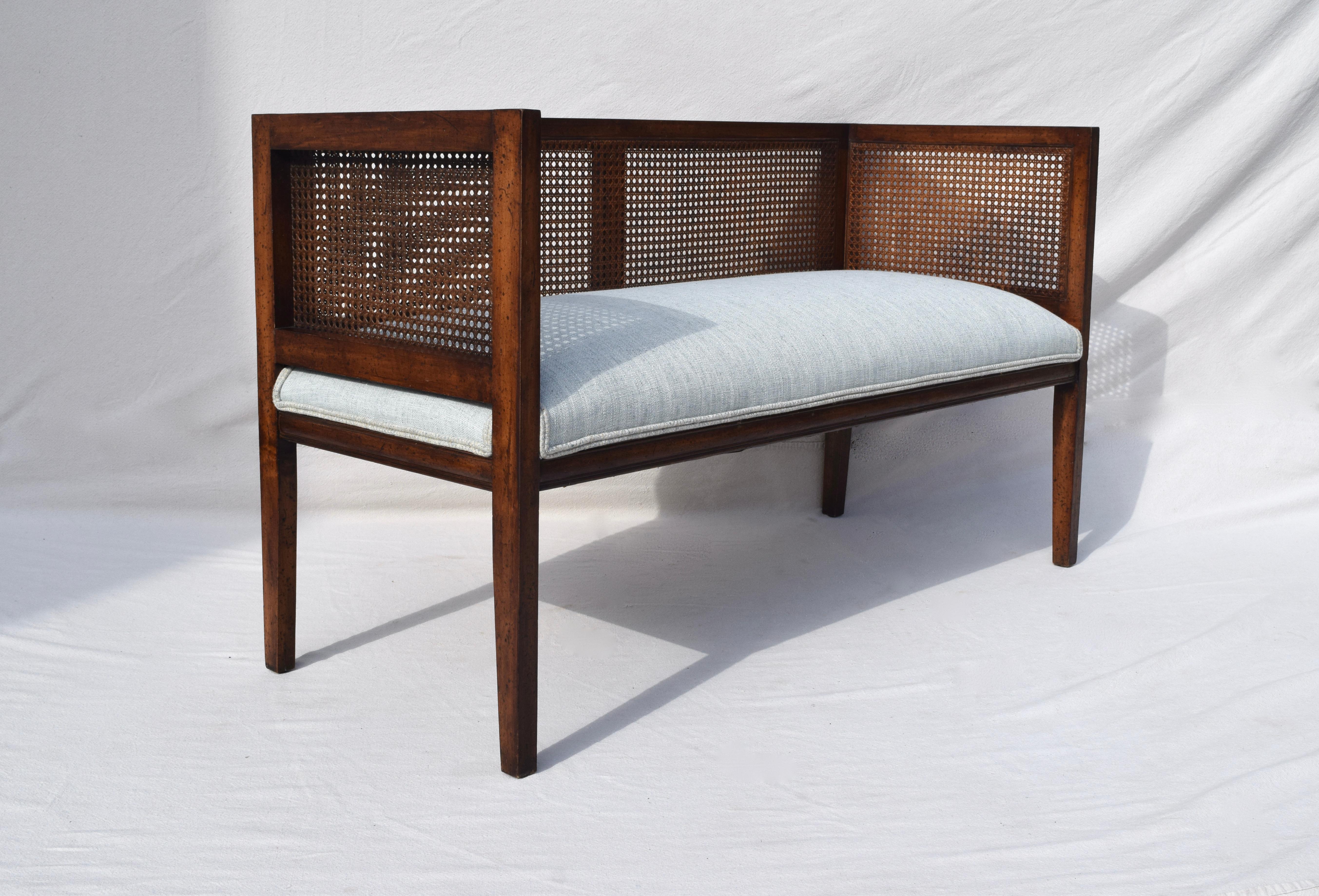American 1950s Walnut Window Bench in the Manner of Edward Wormley for Dunbar