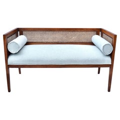 1950s Walnut Window Bench in the Manner of Edward Wormley for Dunbar