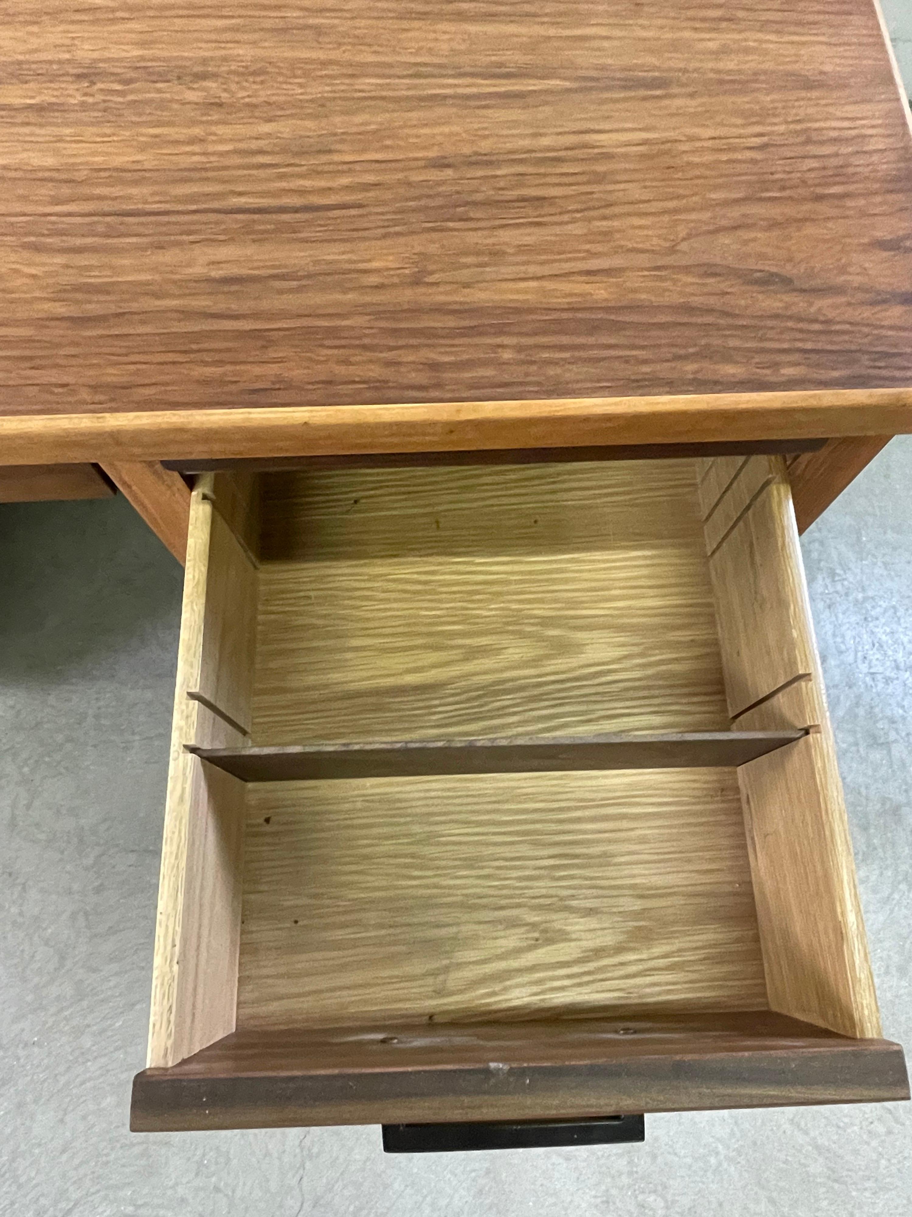 1950s Walnut Wood Tanker Desk 2