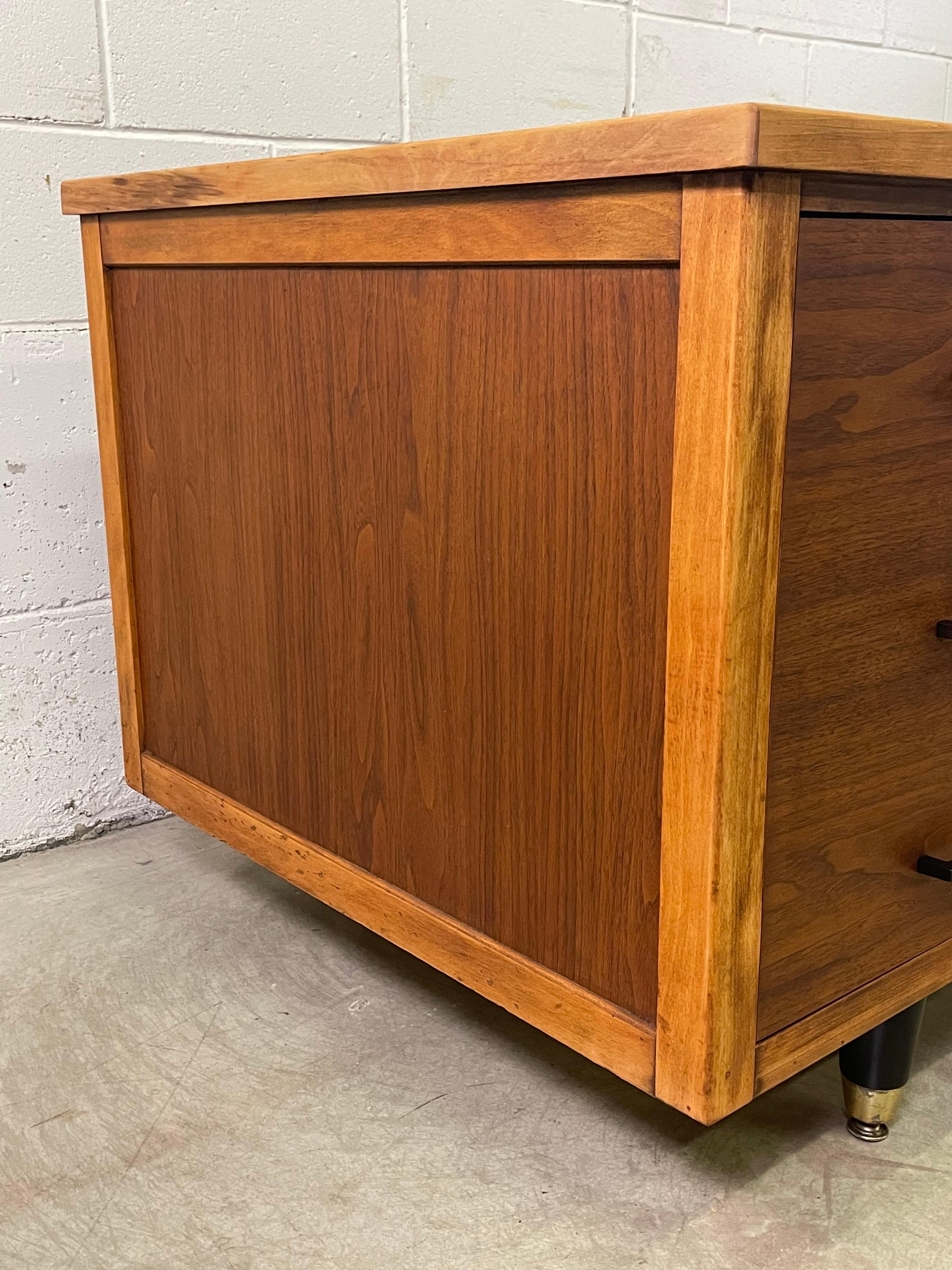 1950s Walnut Wood Tanker Desk 4