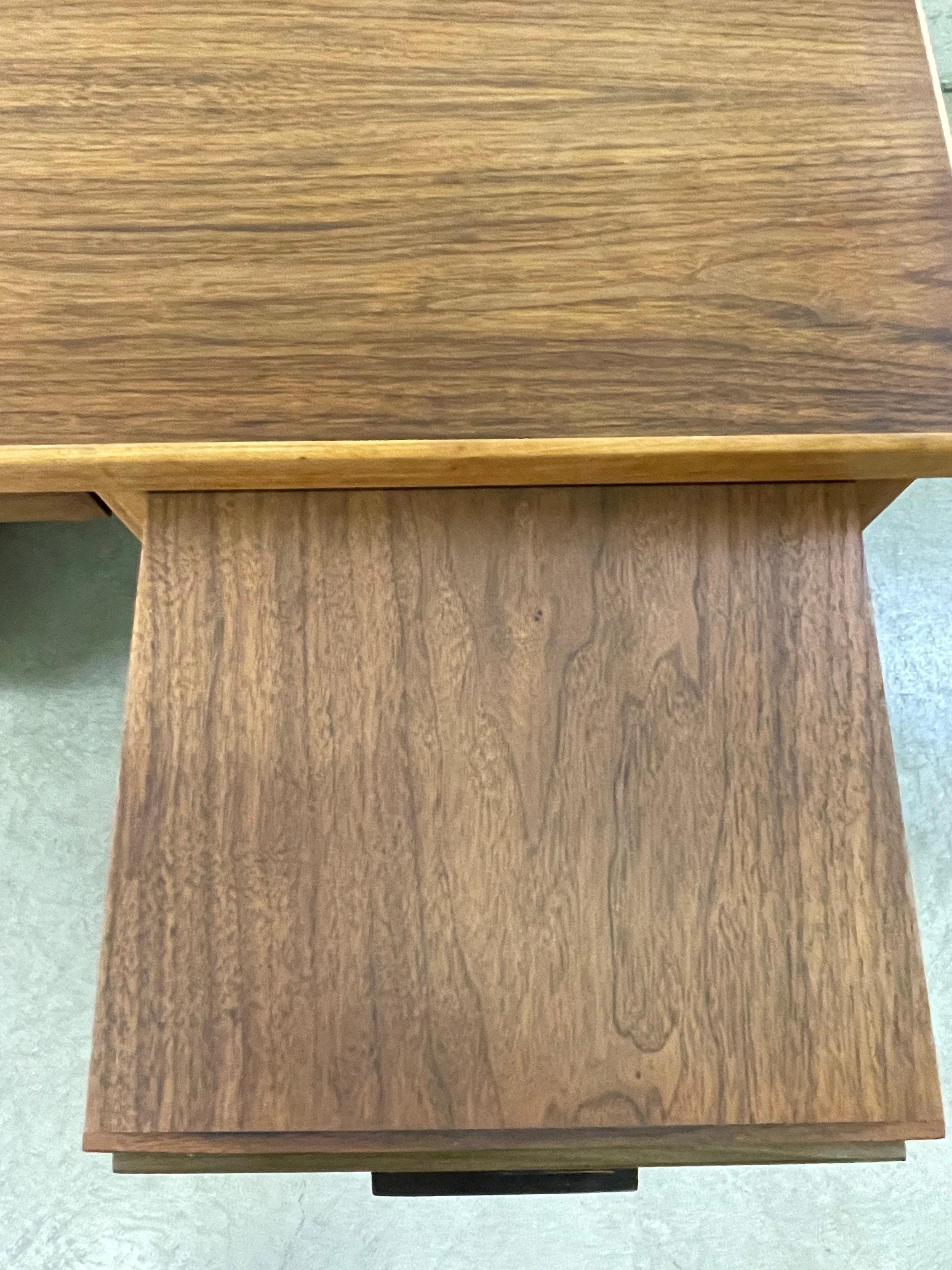 1950s Walnut Wood Tanker Desk 1
