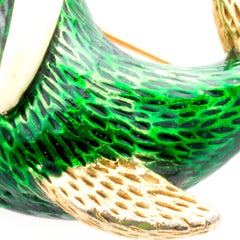 1950s Walrus Enamels Green Brooch