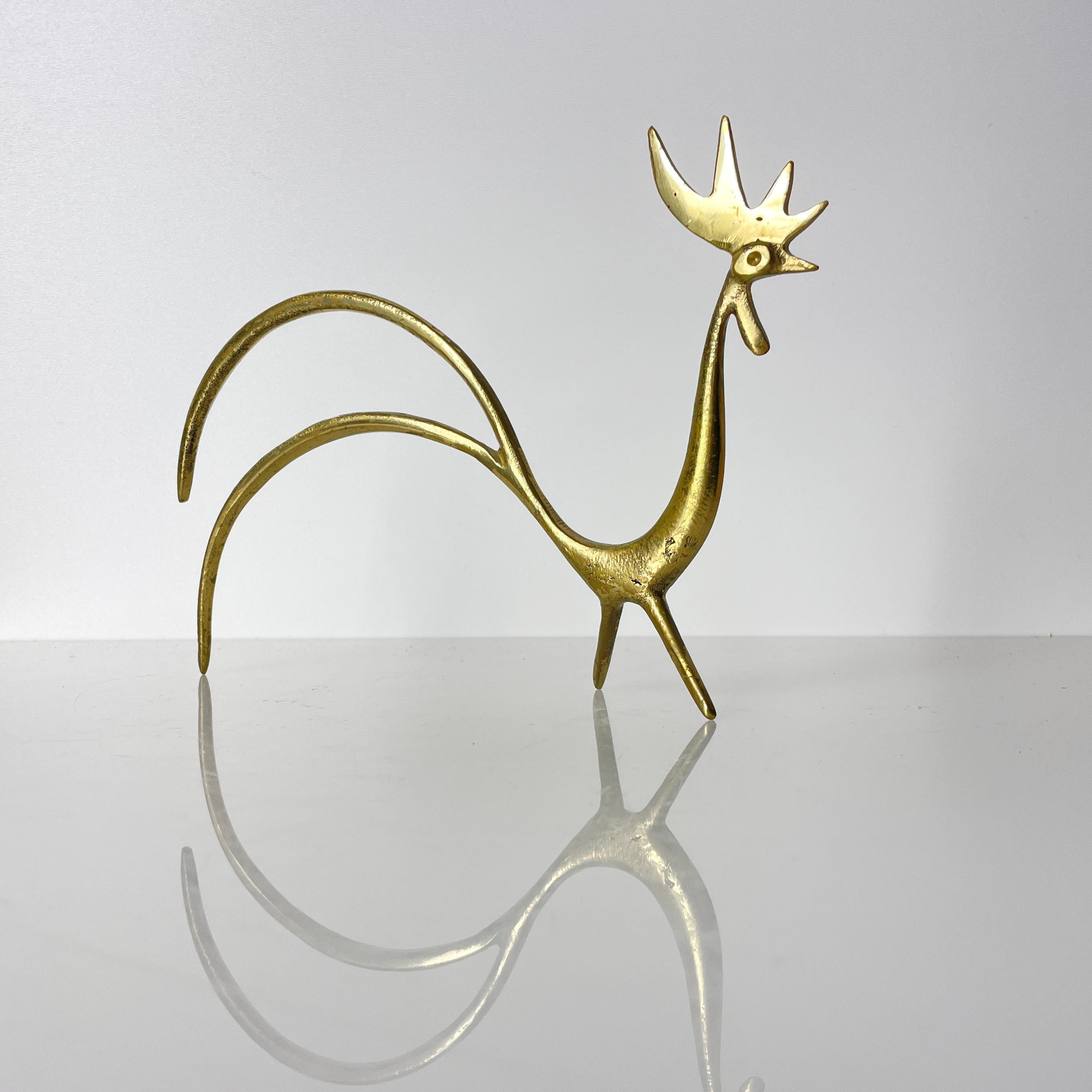 1950's Walter Bosse Solid Brass Rooster Figure 5