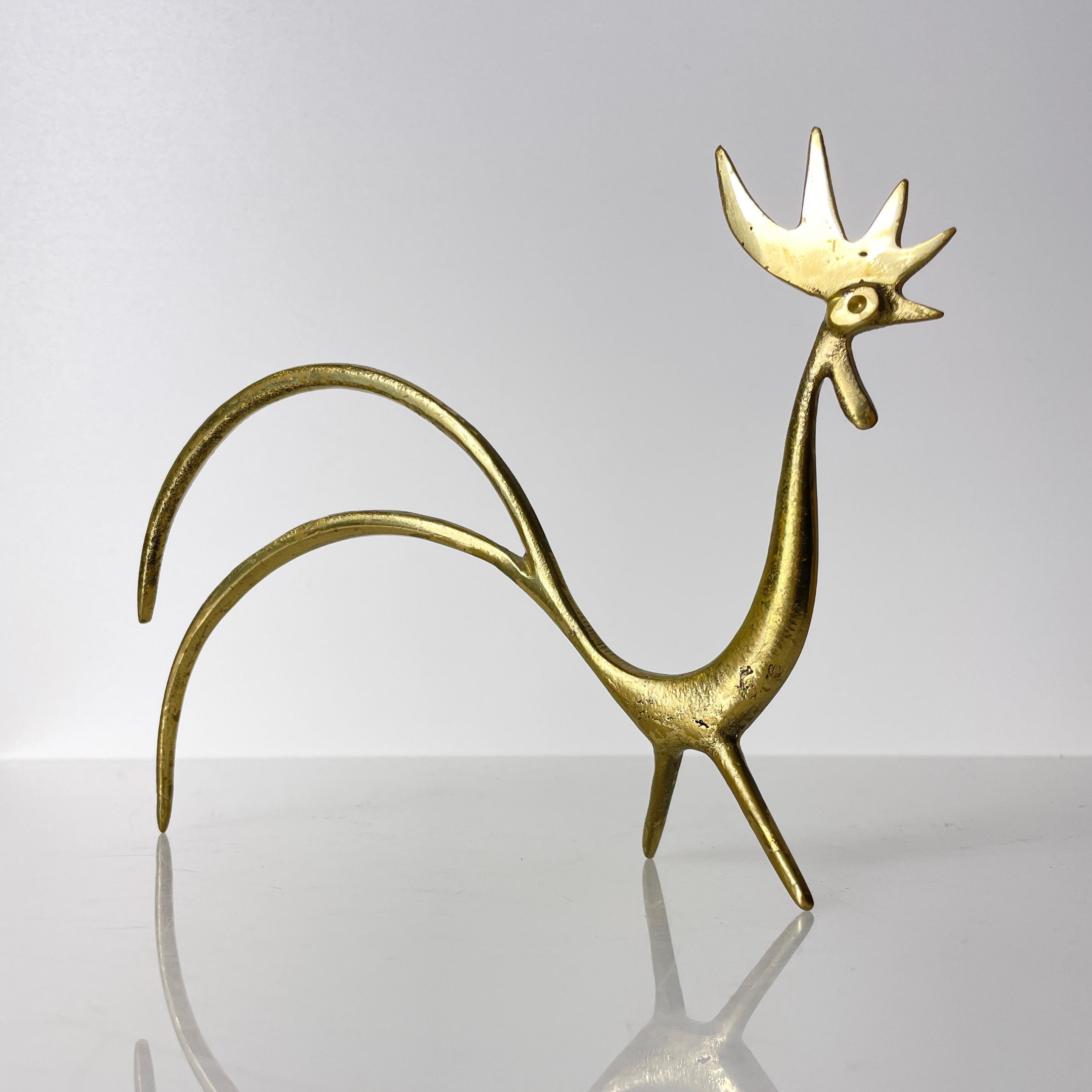 1950's Walter Bosse Solid Brass Rooster Figure 1