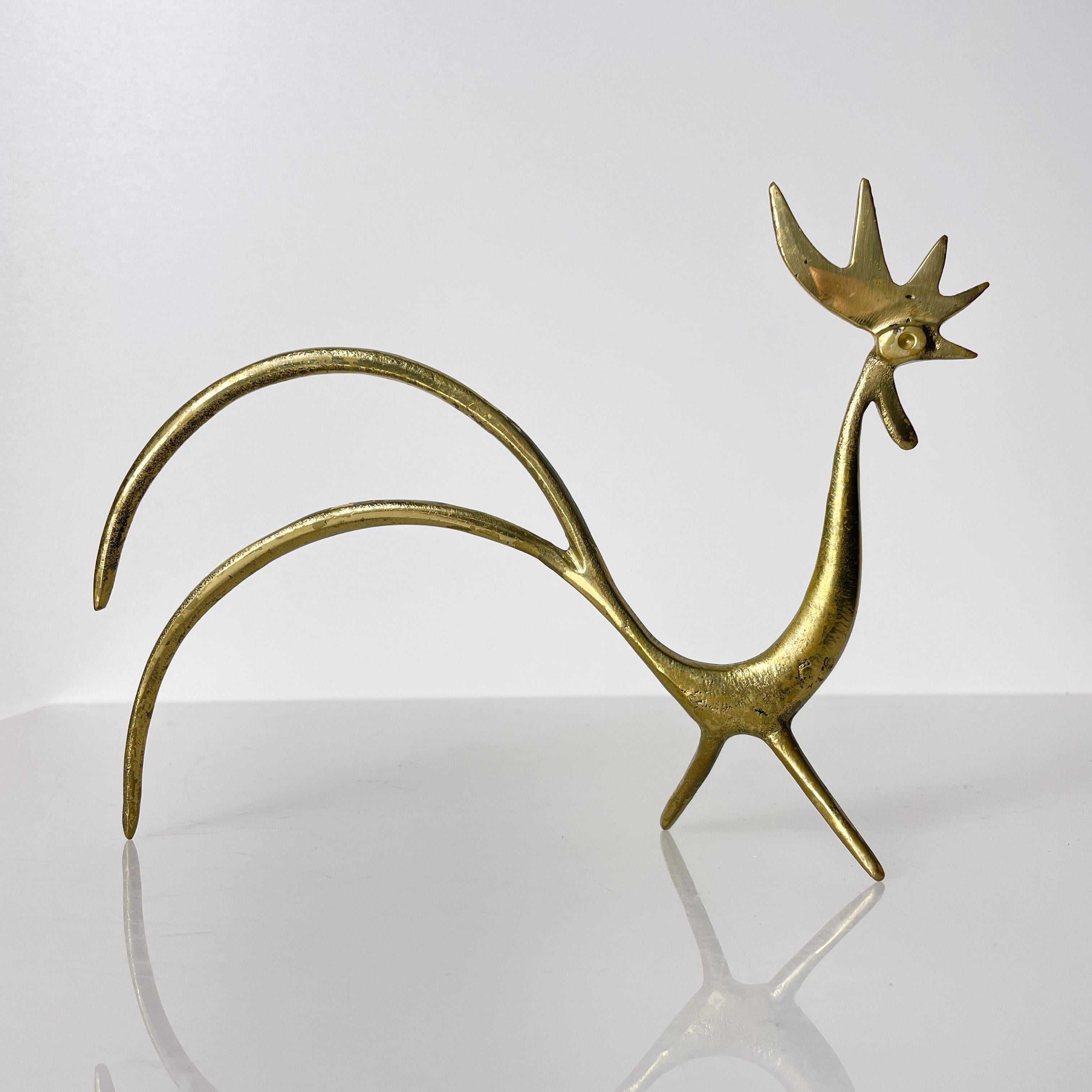 1950's Walter Bosse Solid Brass Rooster Figure 2