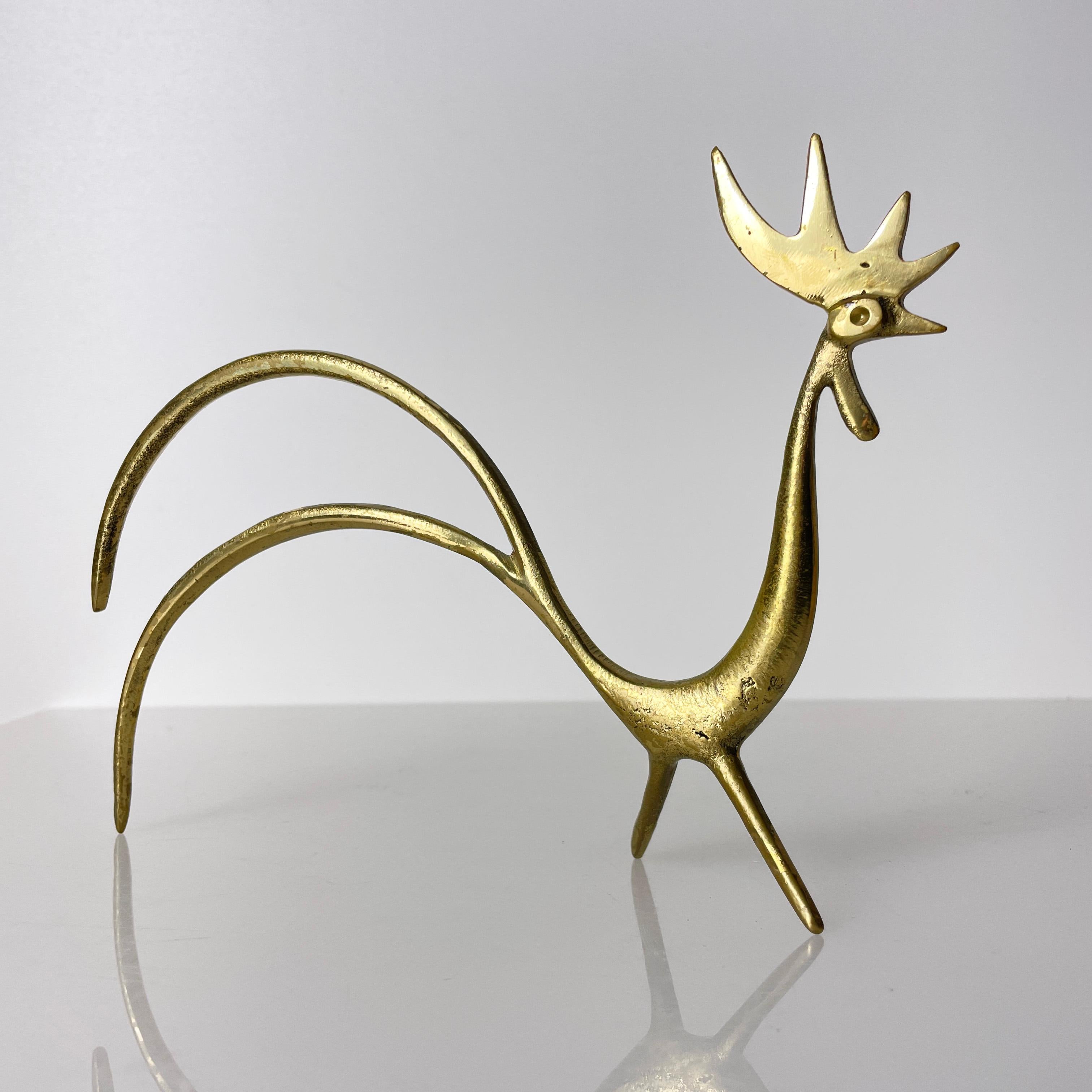 1950's Walter Bosse Solid Brass Rooster Figure 3
