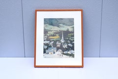 1950 Walton Blodgett Stowe Vermont Acquerello originale su carta firmato