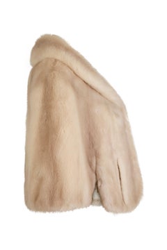 1950s Wards Silk Lined Silver Mink Cape Jacket