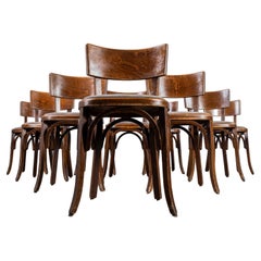 1950's Warm Oak Colour Baumann Bentwood Dining Chairs - Set Of Ten