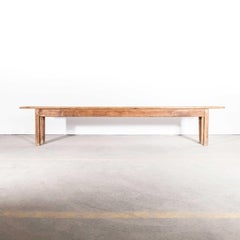 1950's Weathered French Pitch Pine Bench - Single