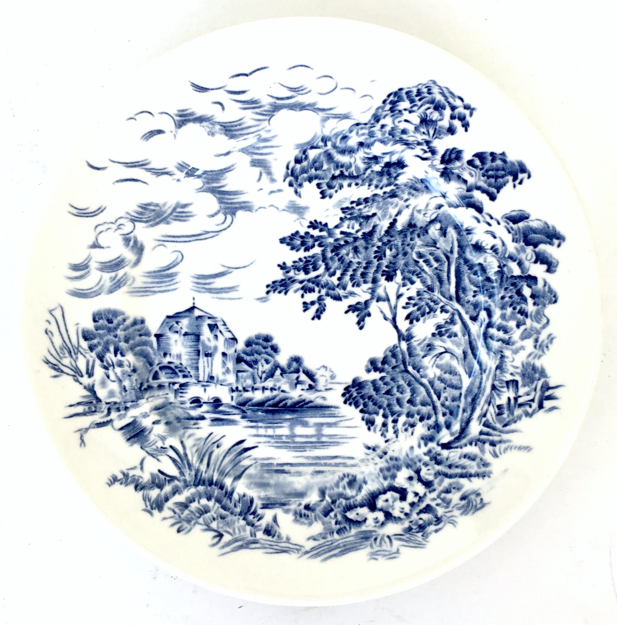 Anglais 1950s  Service de table Wedgwood Countryside bleu/13