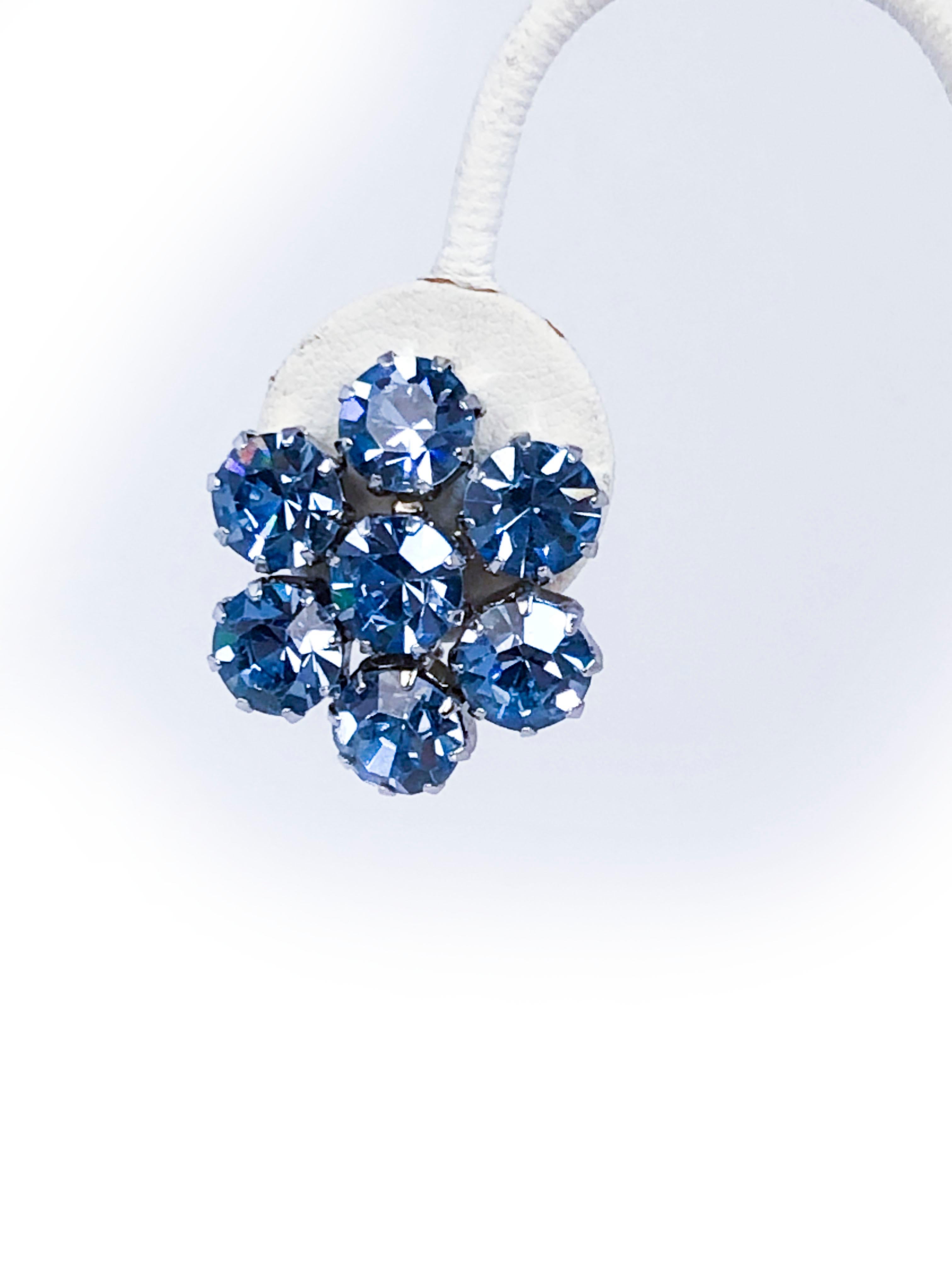 weiss blue rhinestone earrings