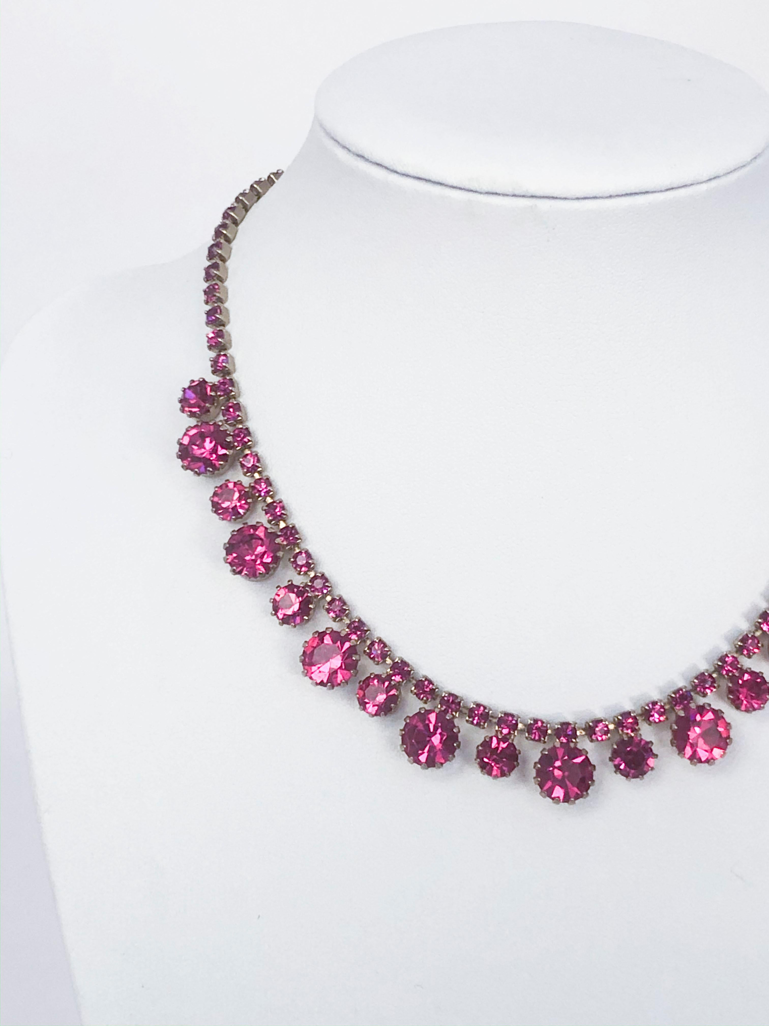 hot pink rhinestone jewelry