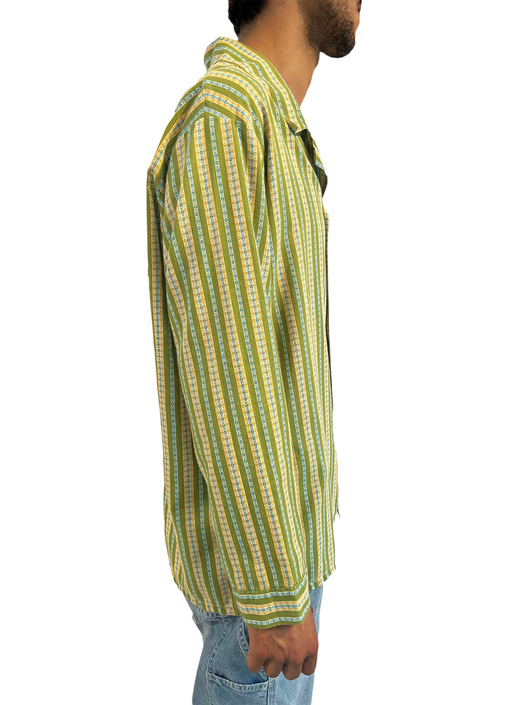 yellow and green striped shirt