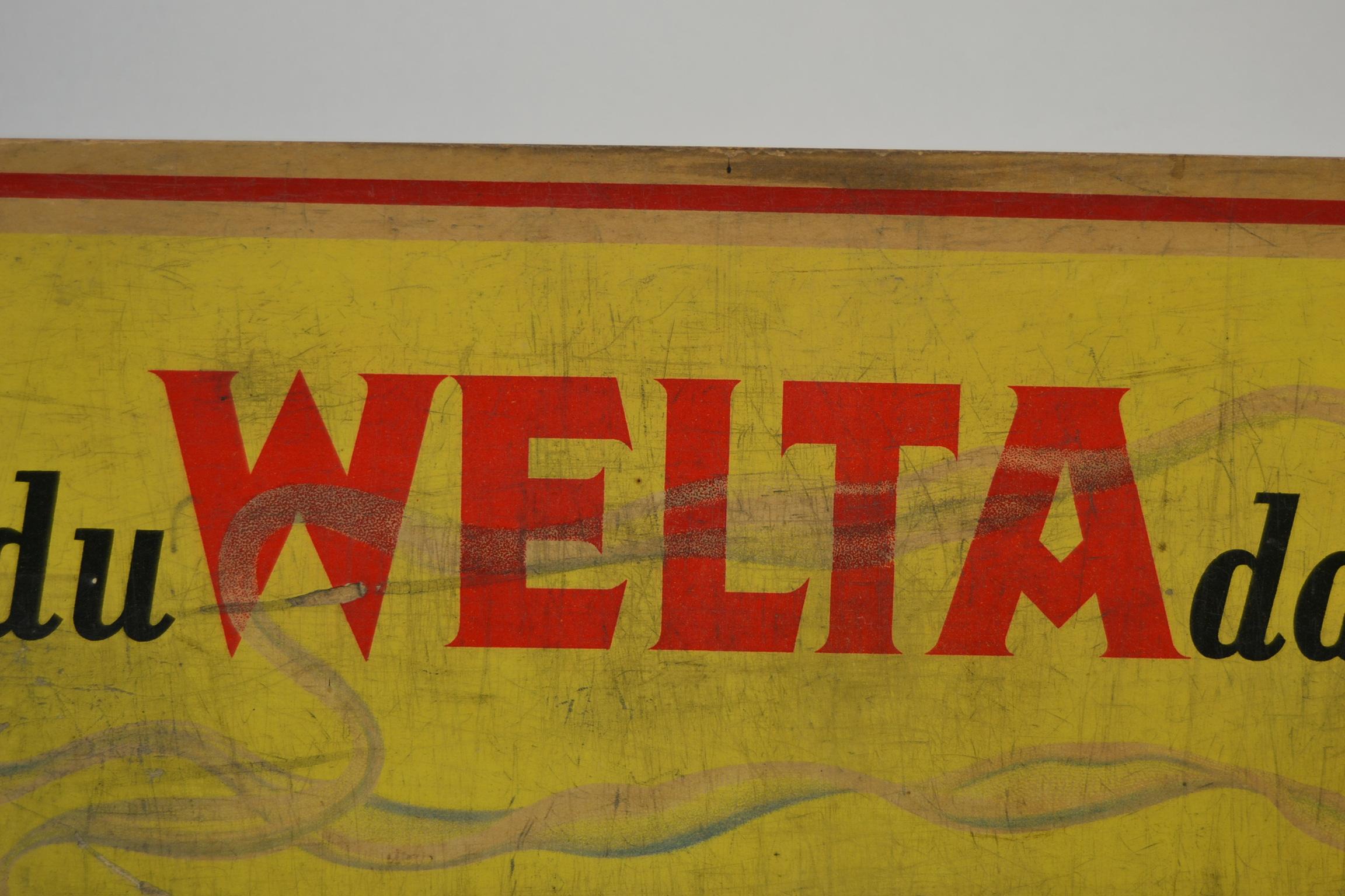 1950s Welta Tobacco Advertising Sign , Belgium  1