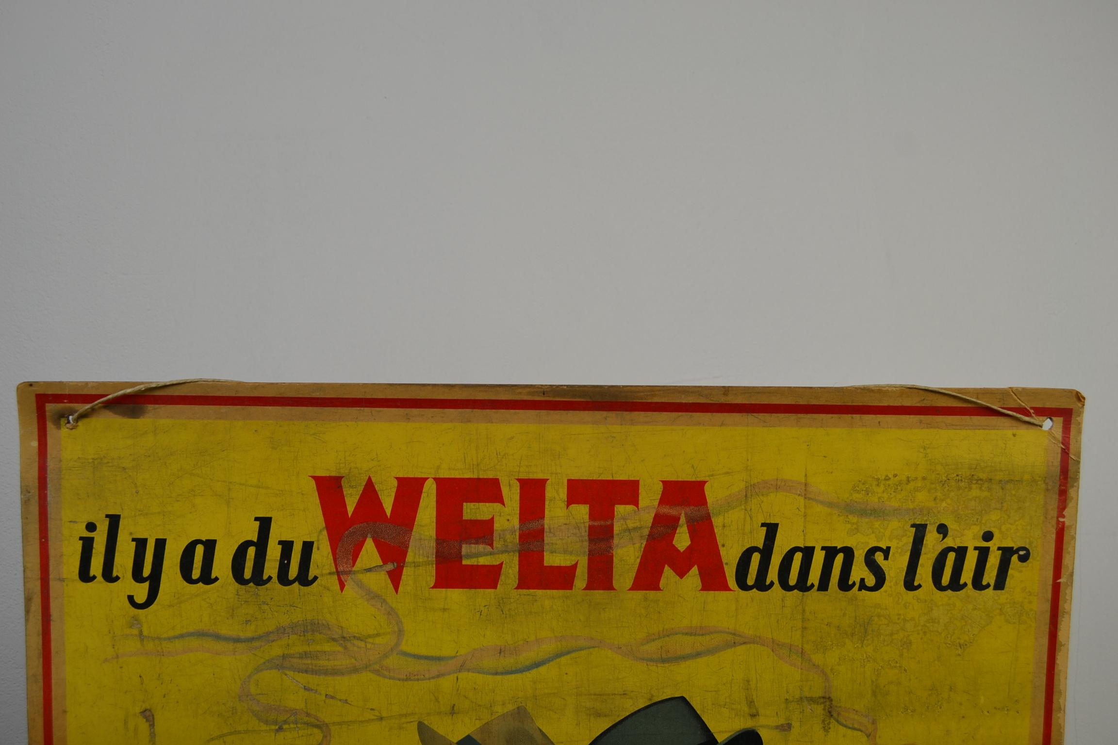 1950s Welta Tobacco Advertising Sign , Belgium  2
