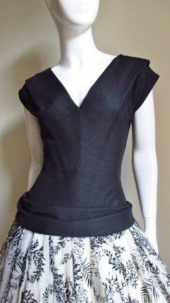 Werle 1950s Silk Dress with Full Skirt