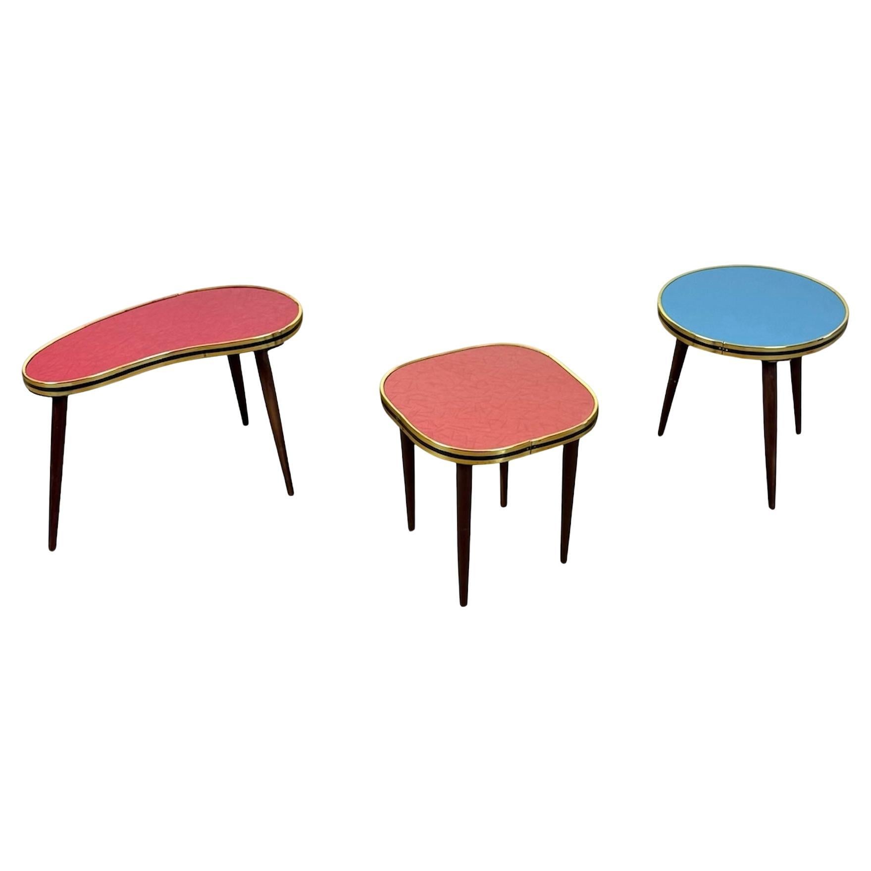 Piantane della Germania Occidentale del 1950 in formica e ottone in vendita