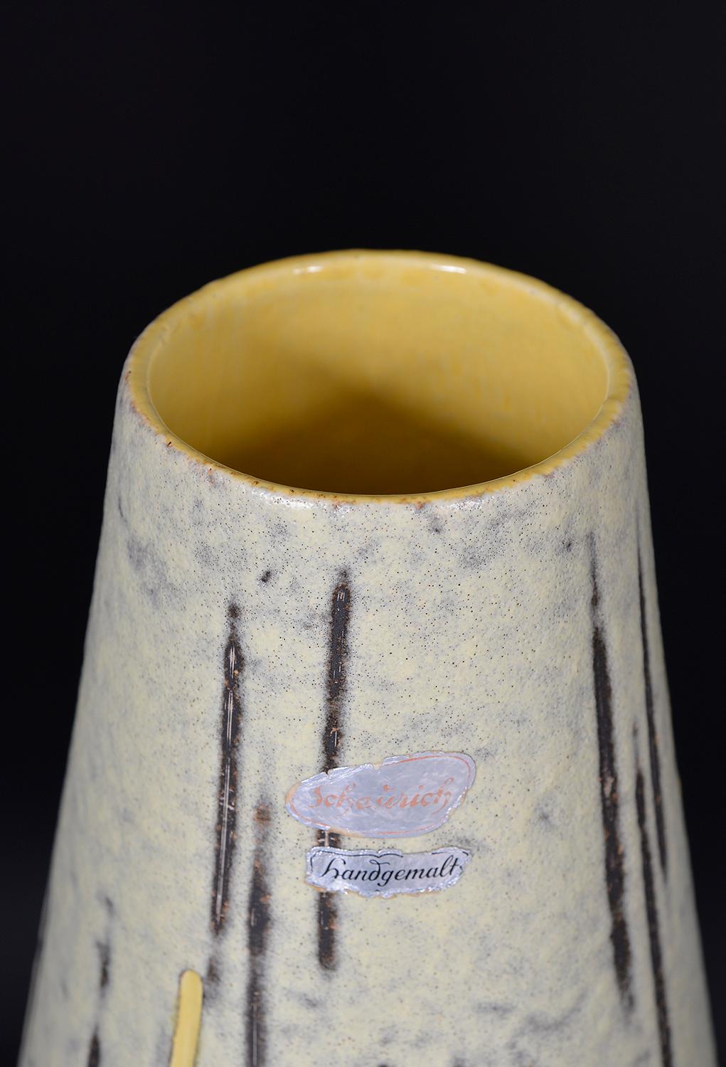 Fired 1950s West German Midcentury Scheurich Keramik Model 529-50 Pottery Atomic Vase  For Sale