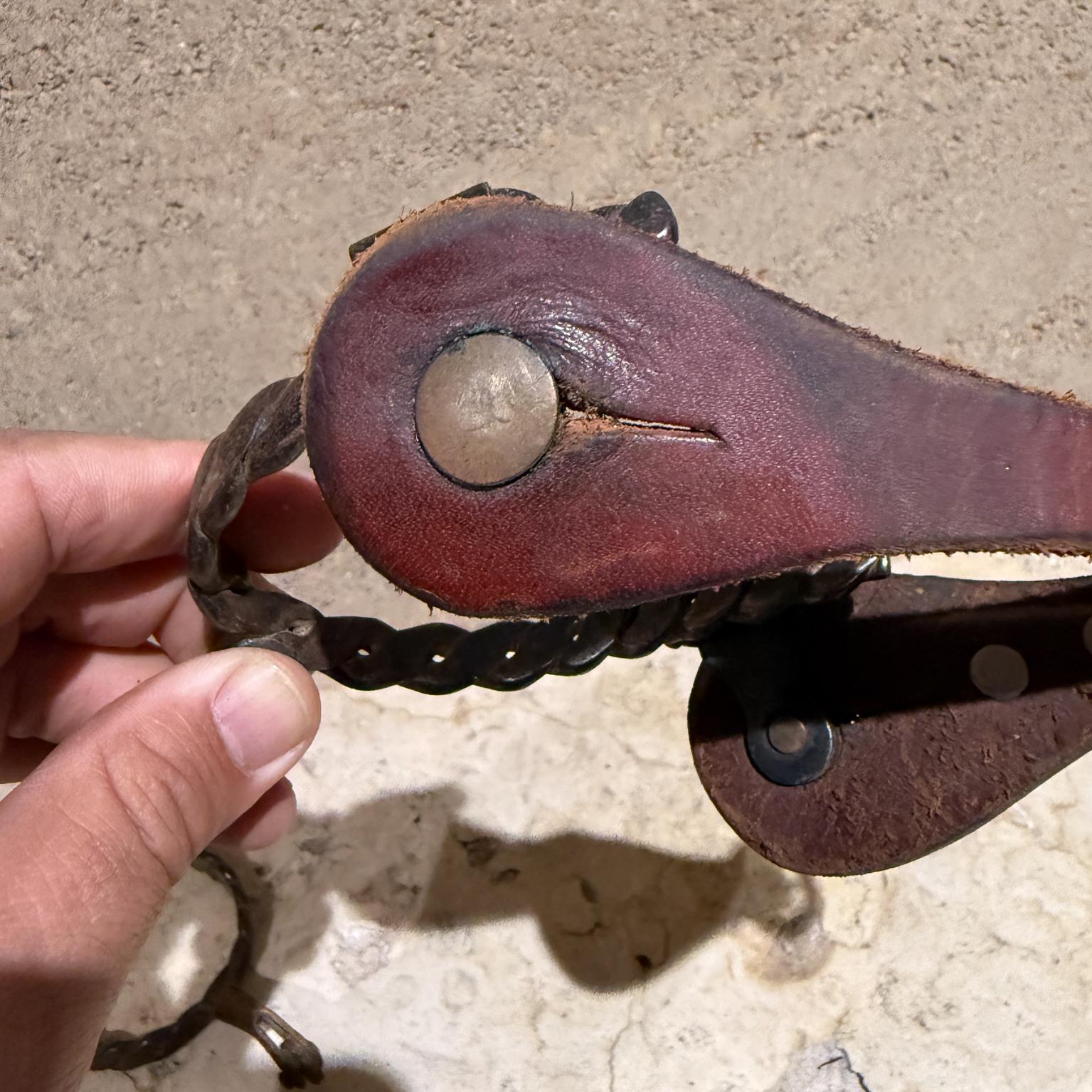 1950er Champion Cowboy Spurs Schmiedeeisen Leder Messing 4