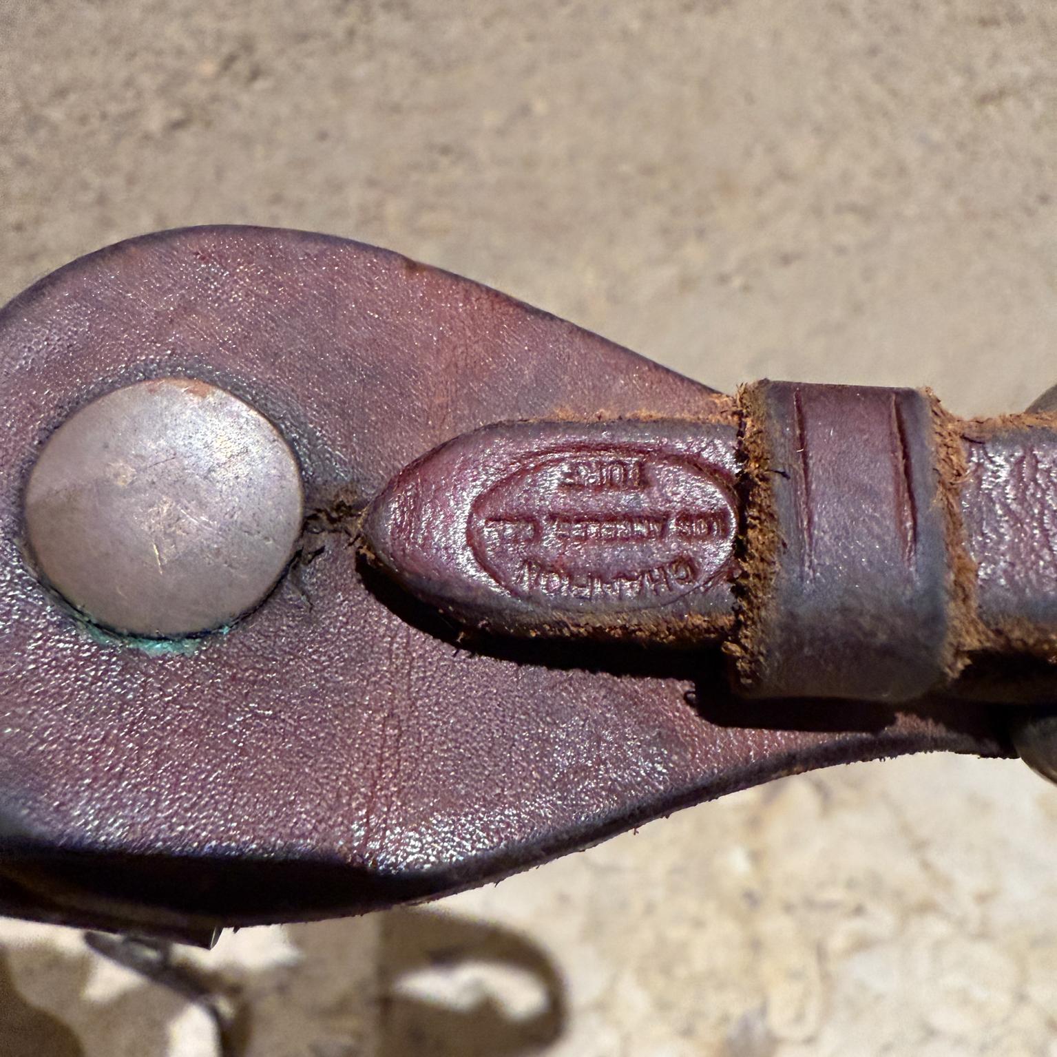 1950er Champion Cowboy Spurs Schmiedeeisen Leder Messing 2