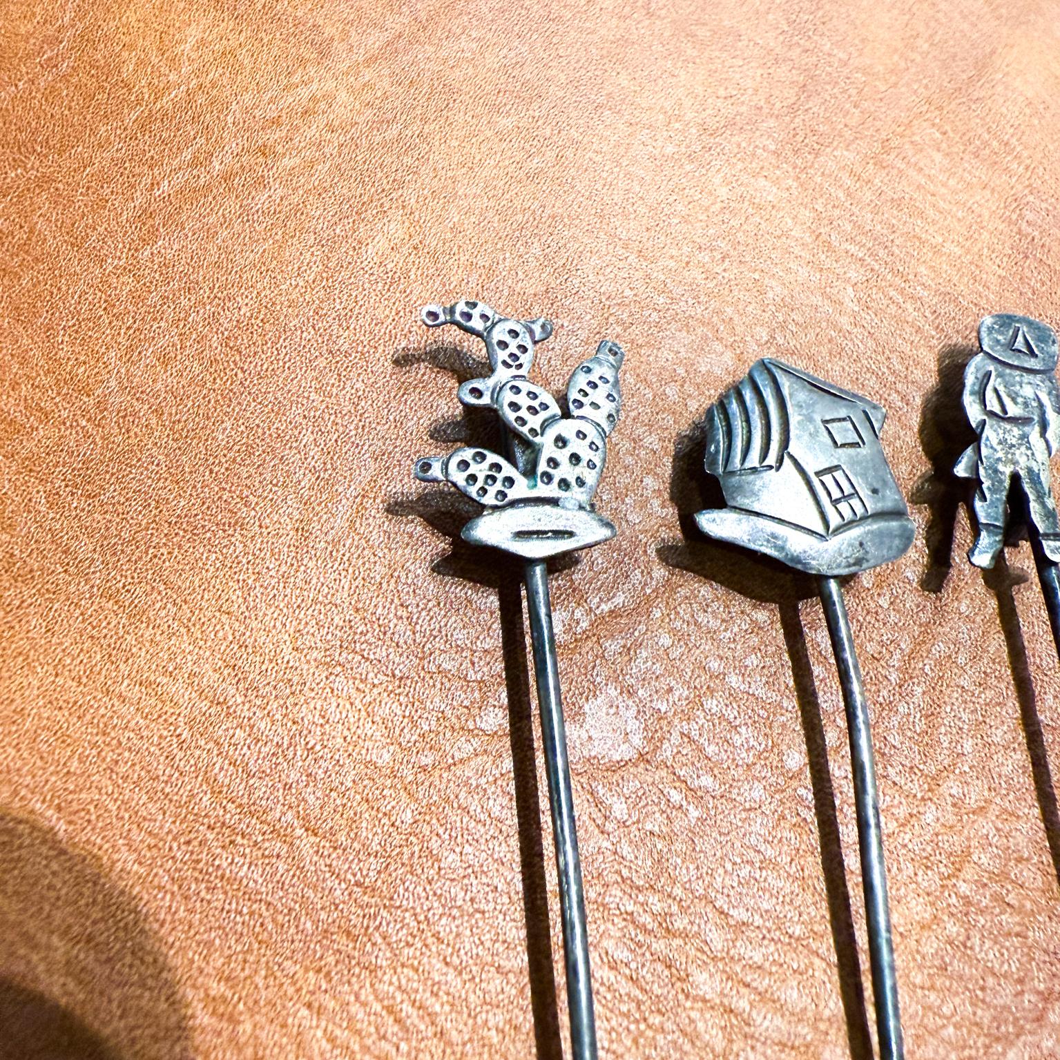 Messicano Forchette da cocktail in argento sterling anni '50, stravaganti, Messico in vendita
