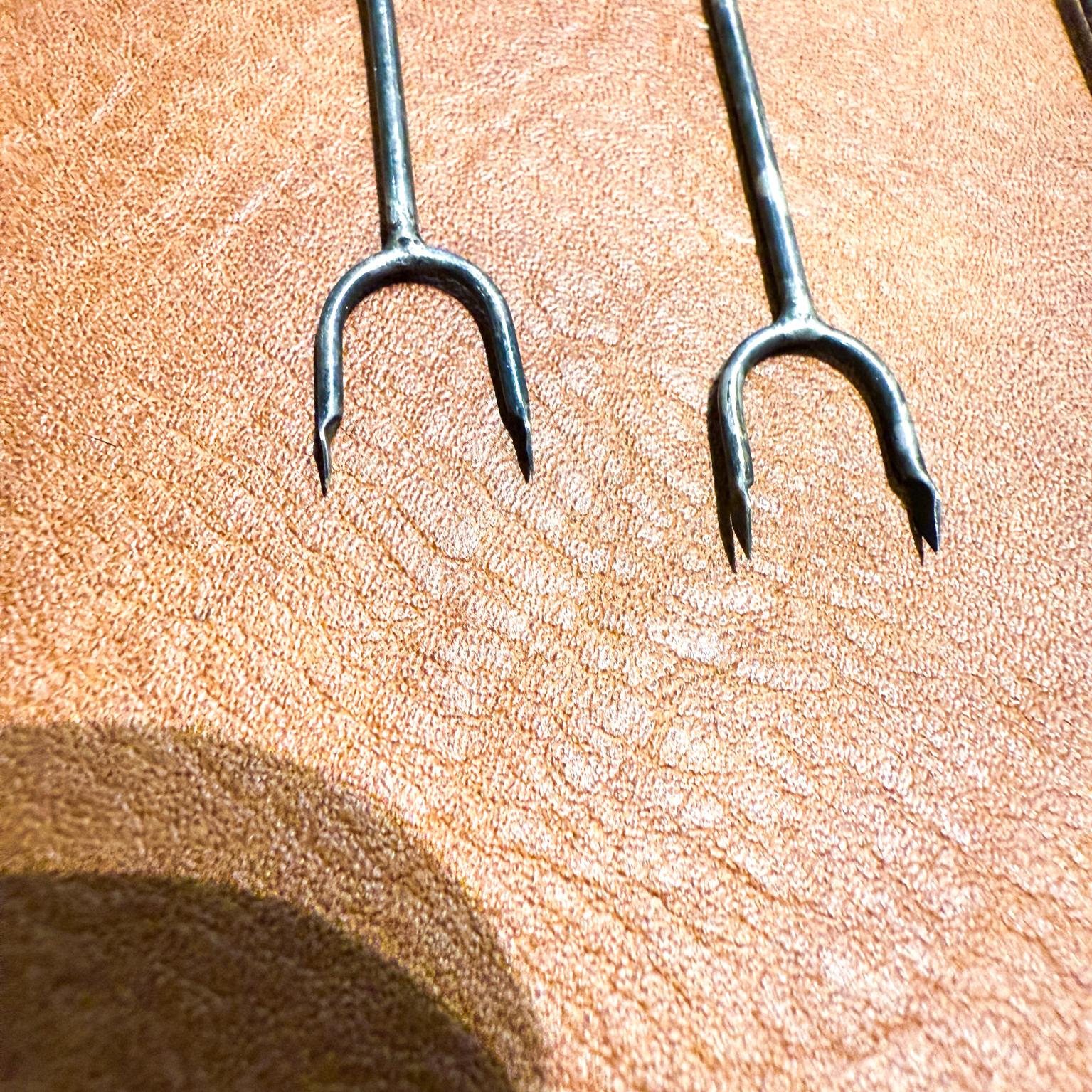 1950s Whimsical Sterling Silver Cocktail Forks Mexico For Sale 3