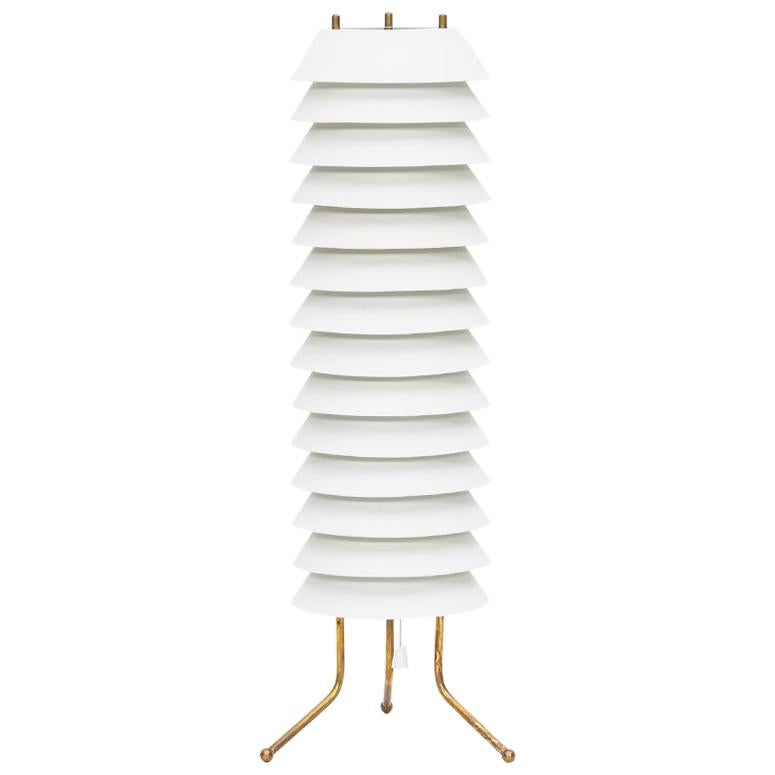 1950s White Aluminum Table Lamp by Ilmari Tapiovaara 'b'