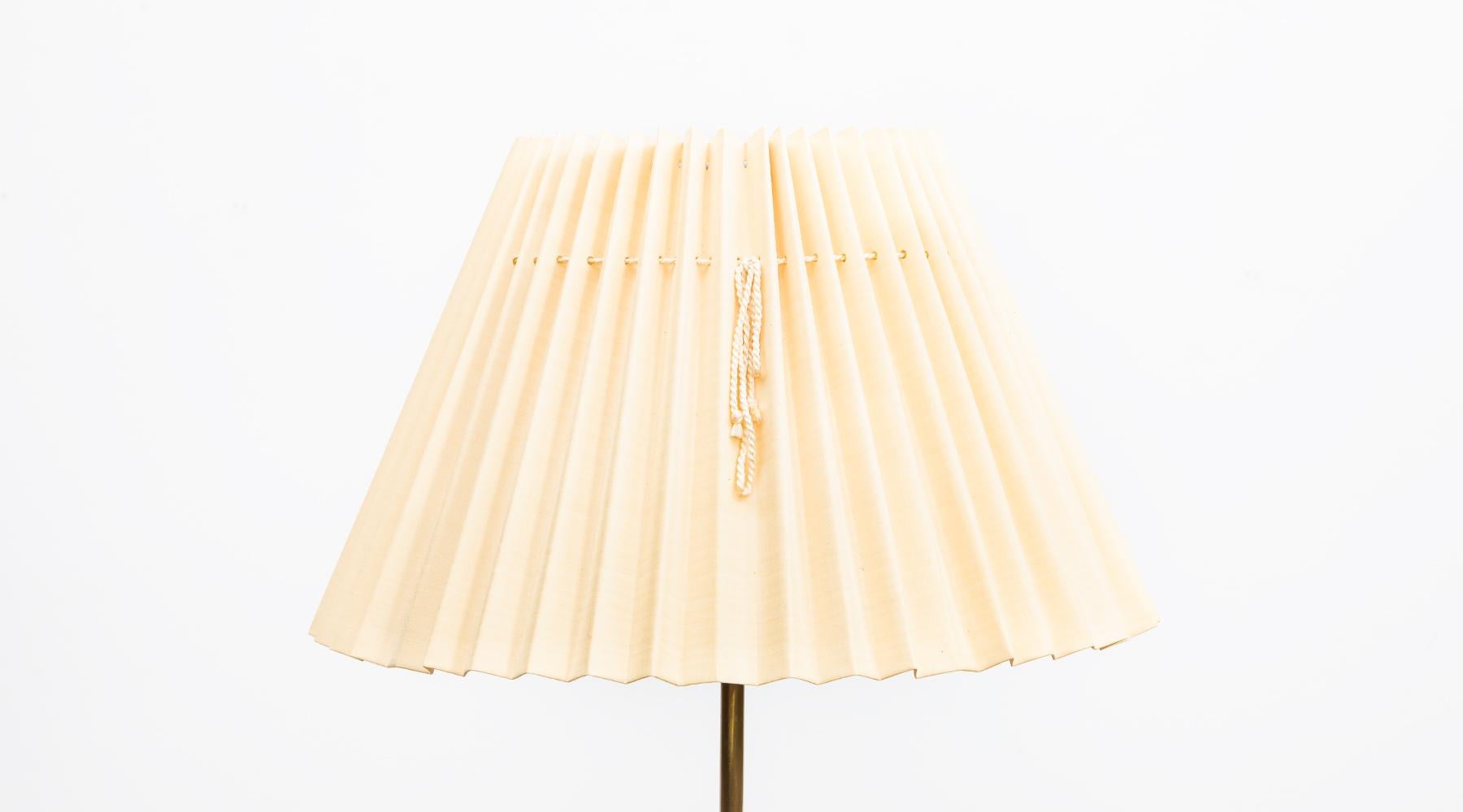 1950s, White Fabric Shade and Brass Stem Floor Lamp by Josef Frank 5