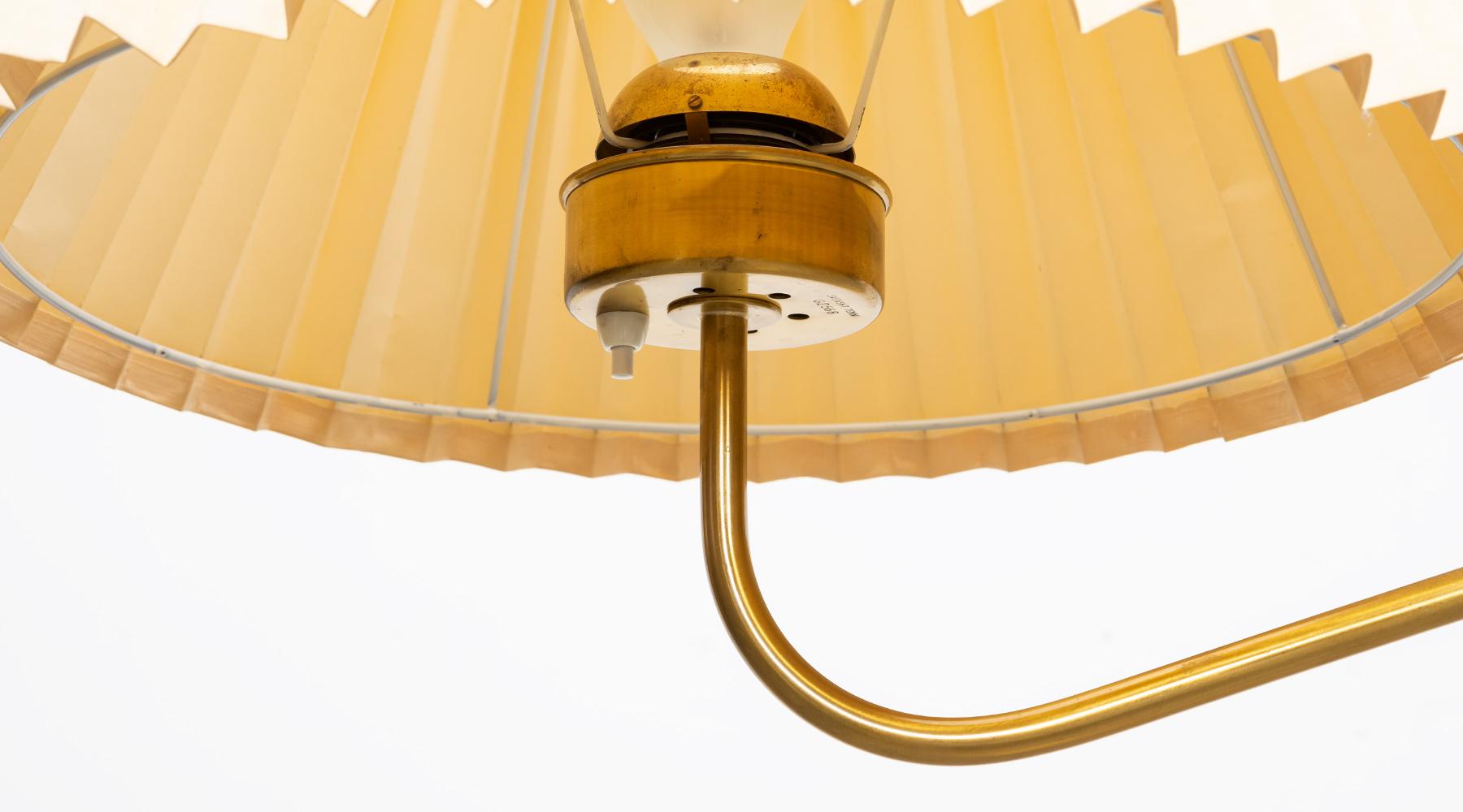 1950s, White Fabric Shade and Brass Stem Floor Lamp by Josef Frank 3