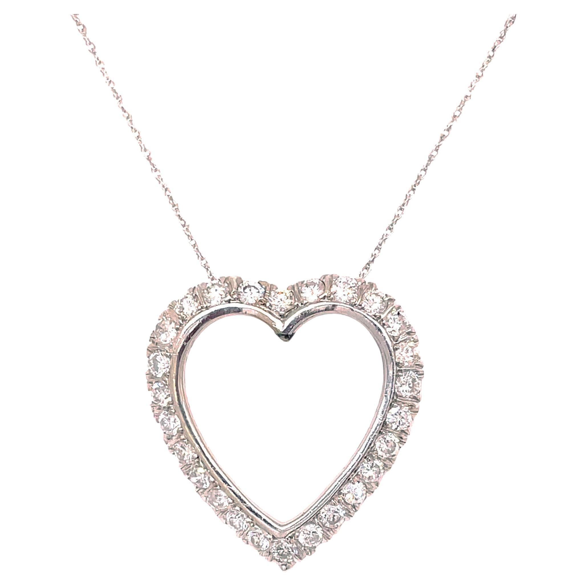 Hearts and Stars White Gold Diamond Necklace For Sale at 1stDibs