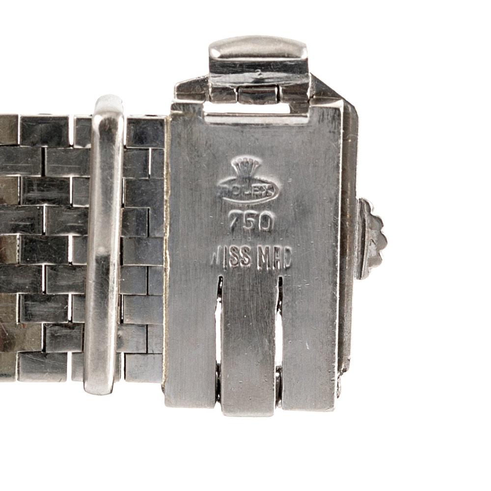 1950s White Gold Rolex Buckle Bracelet Watch 2