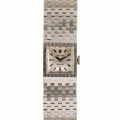 1950s White Gold Rolex Buckle Bracelet Watch