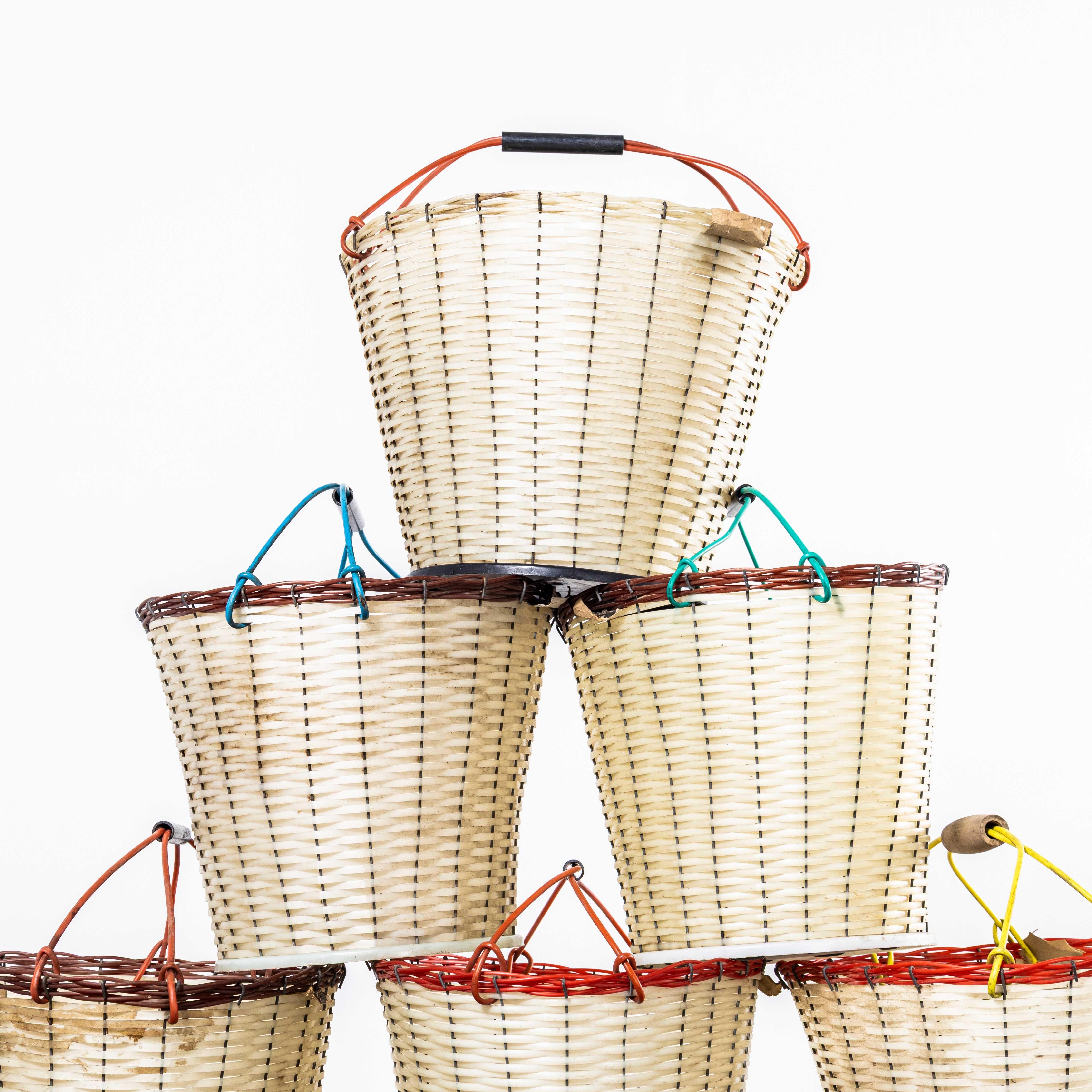 1950's White Grape Picking Baskets - New Old Stock GDR In Good Condition For Sale In Hook, Hampshire