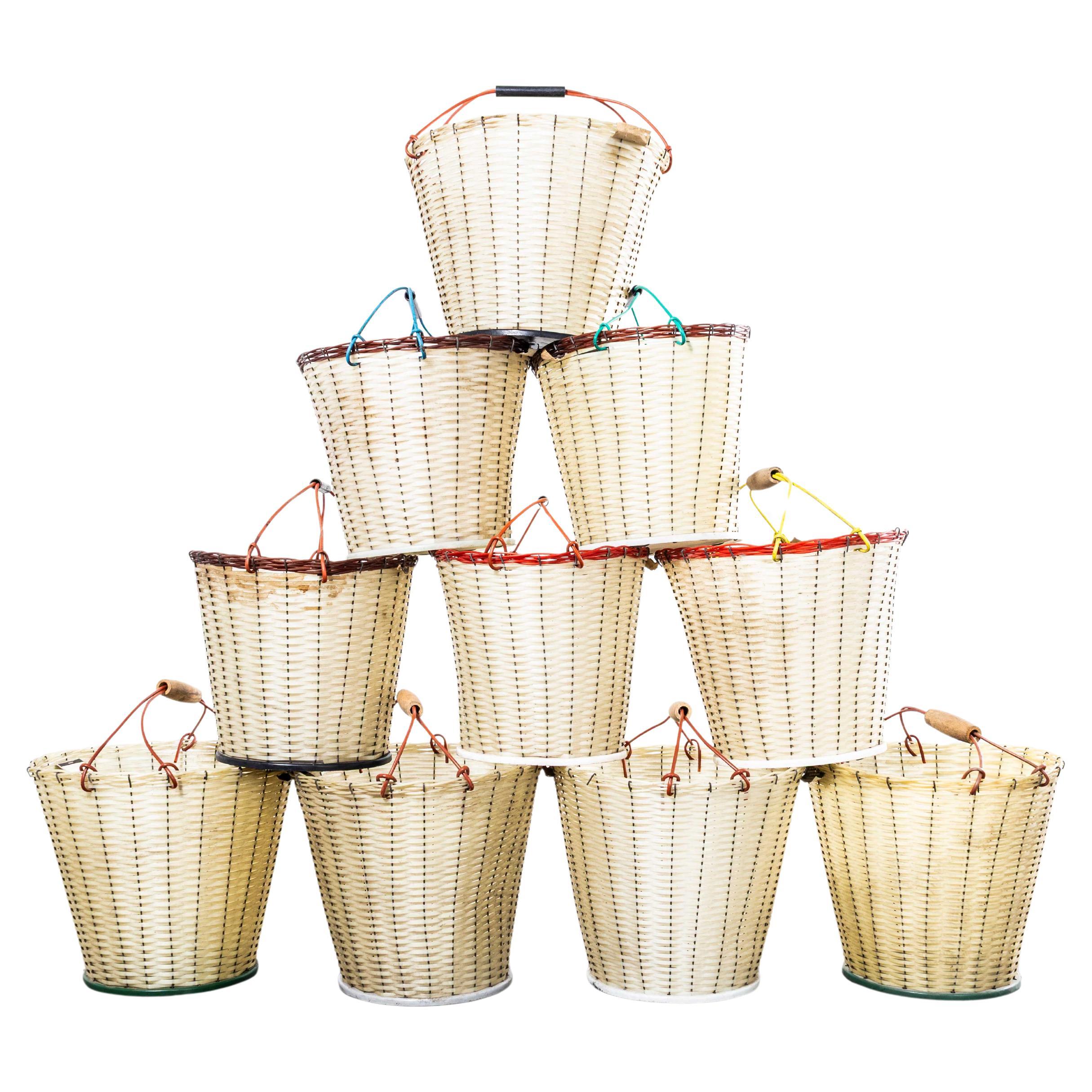 1950's White Grape Picking Baskets - New Old Stock GDR For Sale